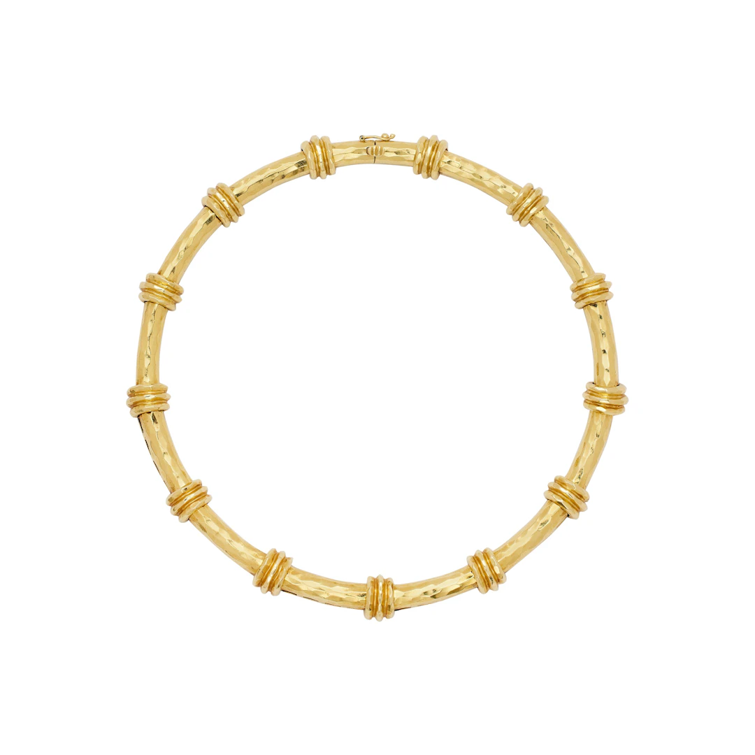 Gold Bamboo Collar Necklace