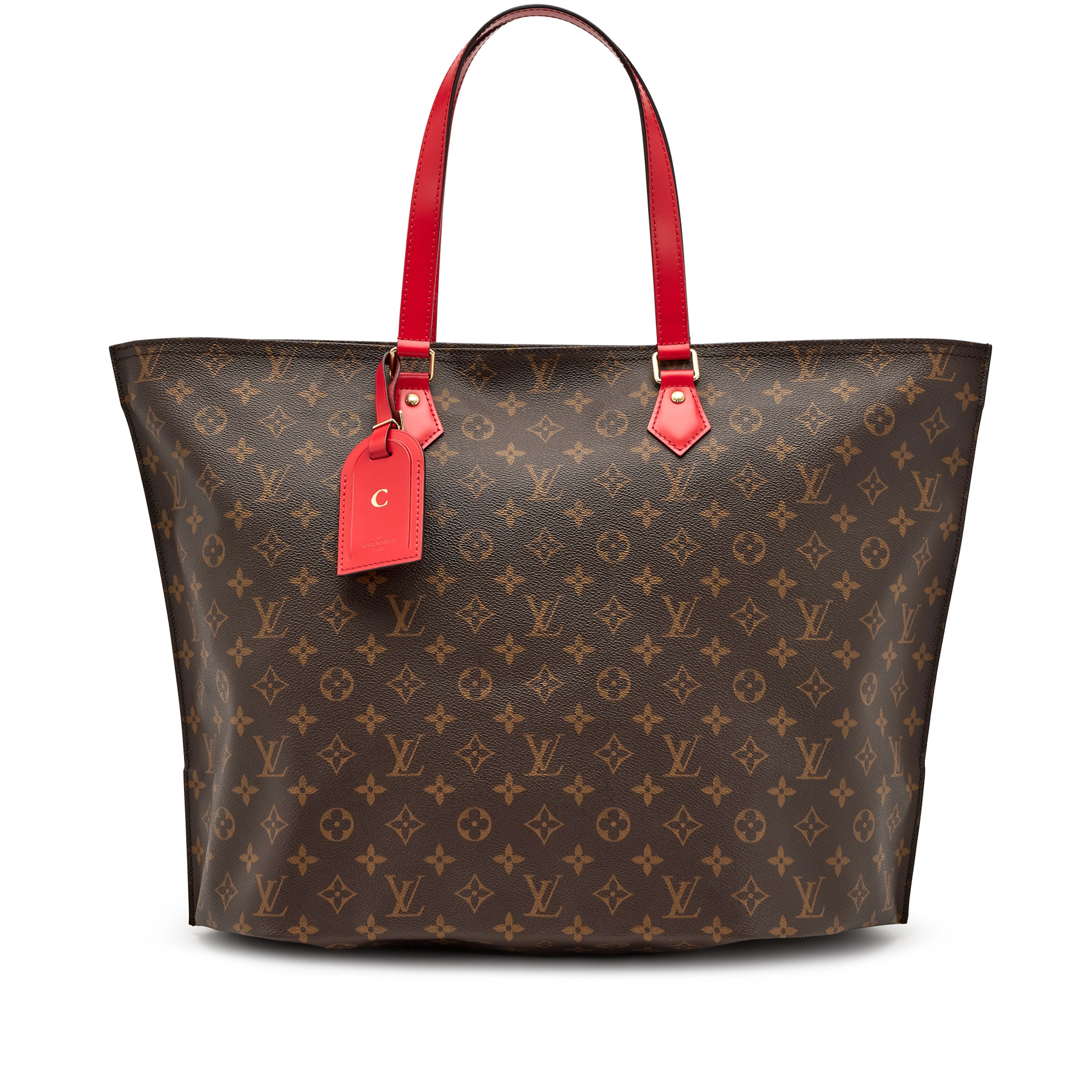 Red Leather and Ebene Monogram Coated Canvas All-In MM Gold Hardware, 2020