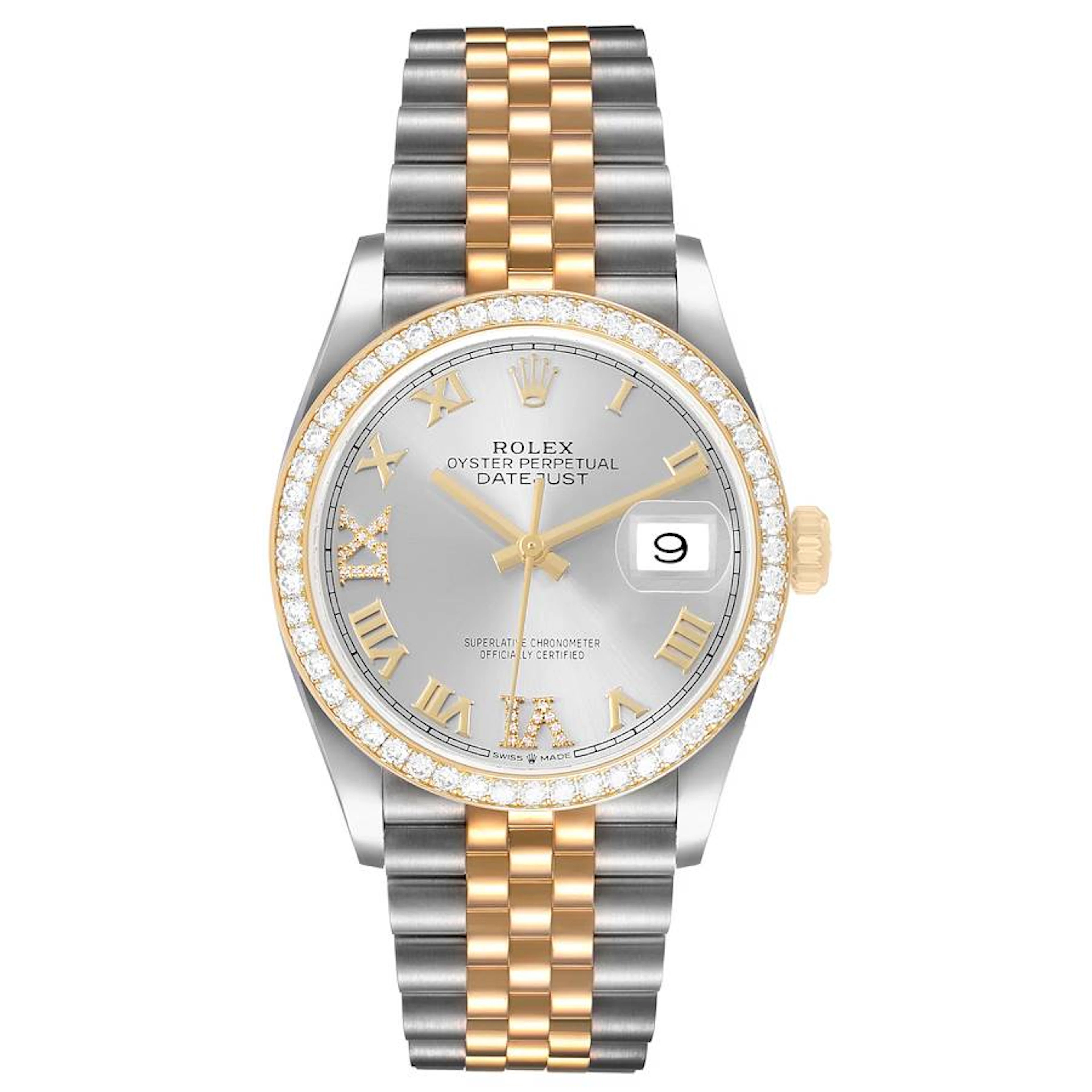 Datejust (Reference 126283RBR). A 36mm stainless steel yellow gold