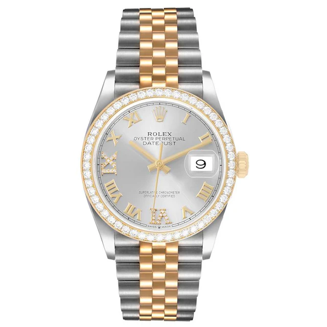 Datejust (Reference 126283RBR). A 36mm stainless steel yellow gold