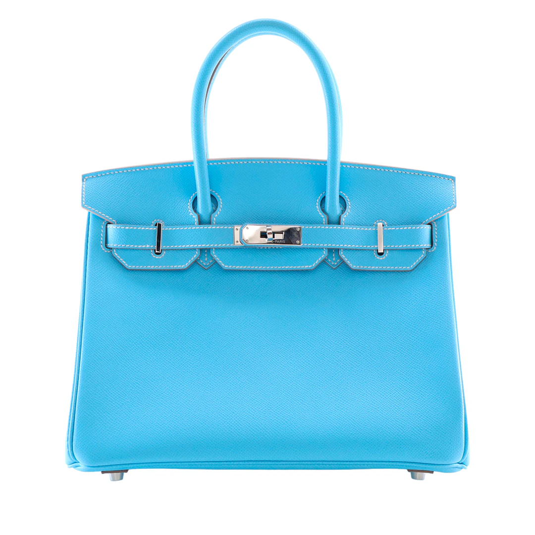 Bleu Celeste and Bleu Mykonos Epsom Verso Birkin 30 Palladium Hardware, 2011