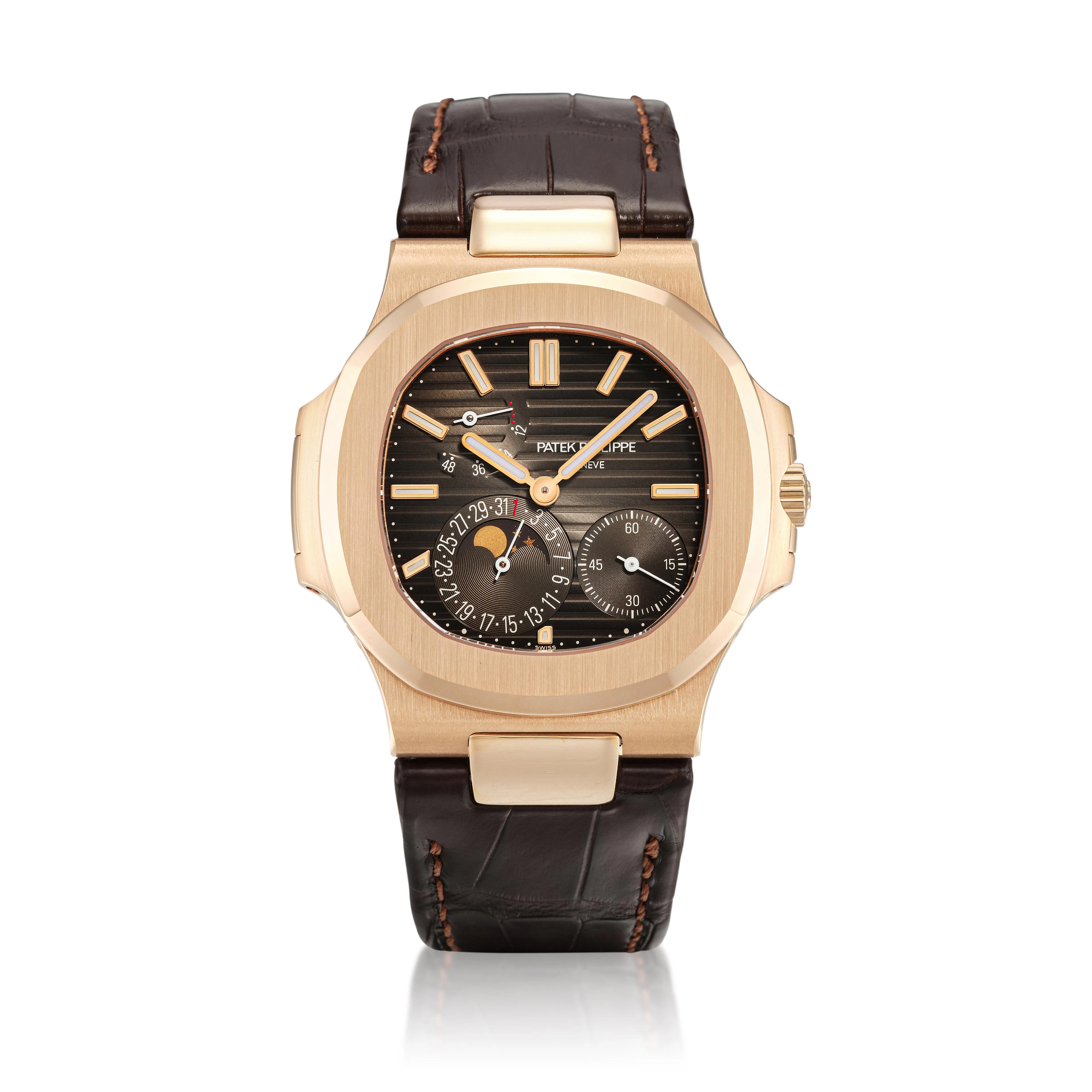 Nautilus (Reference 5712R). A 40mm rose gold automatic wristwatch