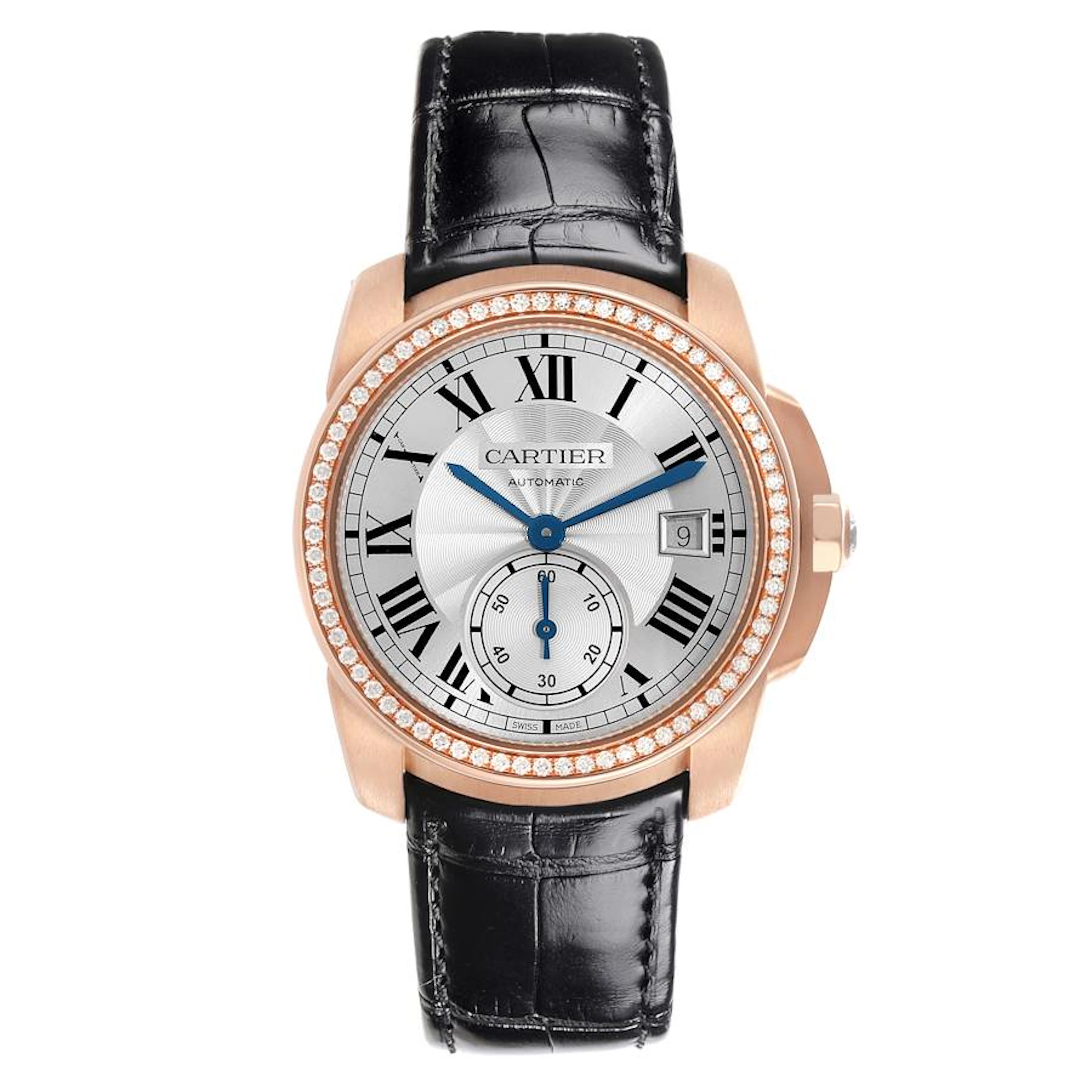 Calibre de Cartier (Reference WF100013). A 38mm rose gold diamond-set