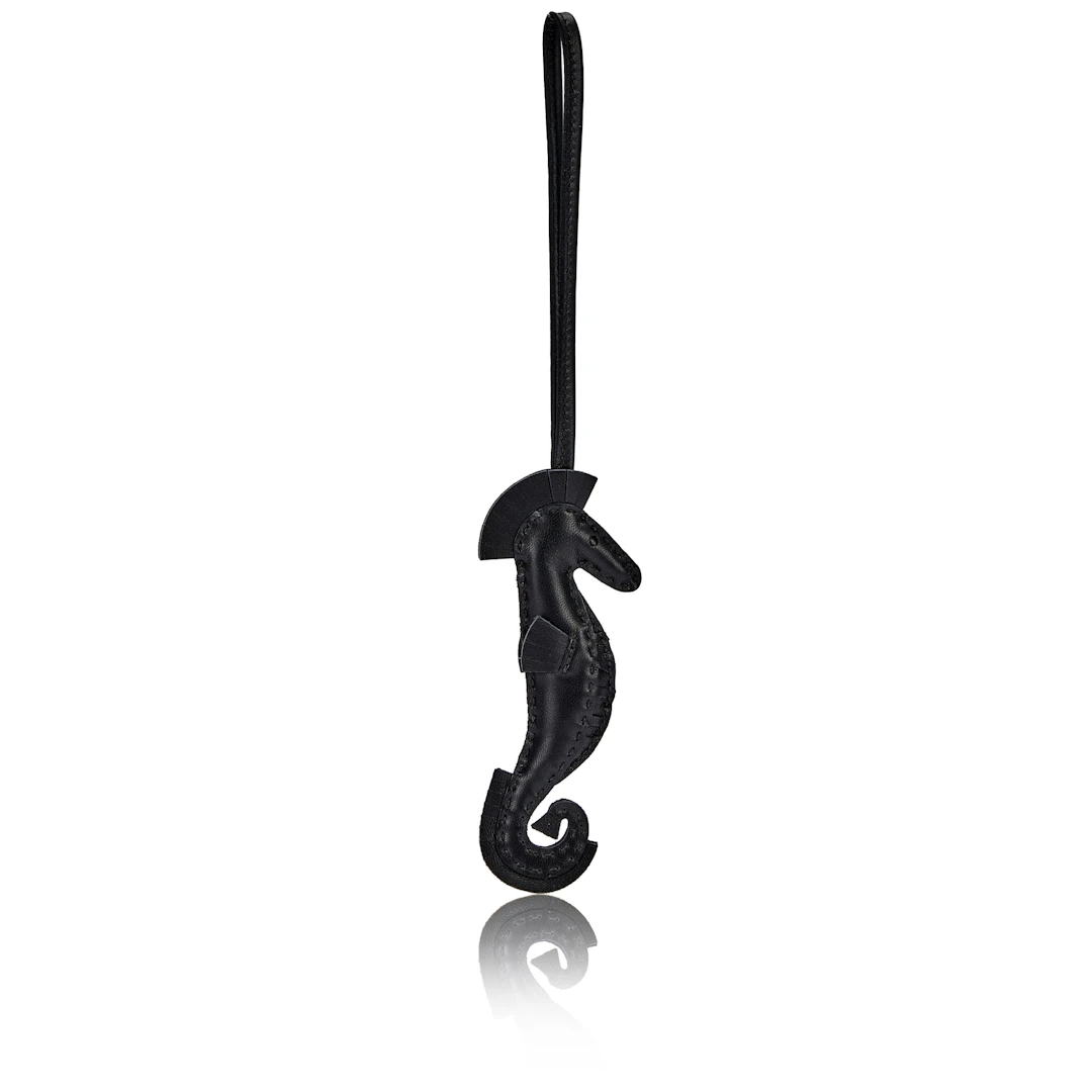 Black Milo Lambskin Seahorse Charm, 2023