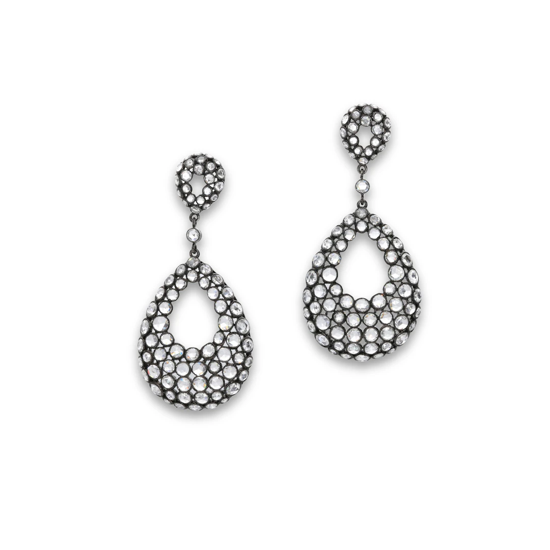 White Gold and Diamond Drop Earrings