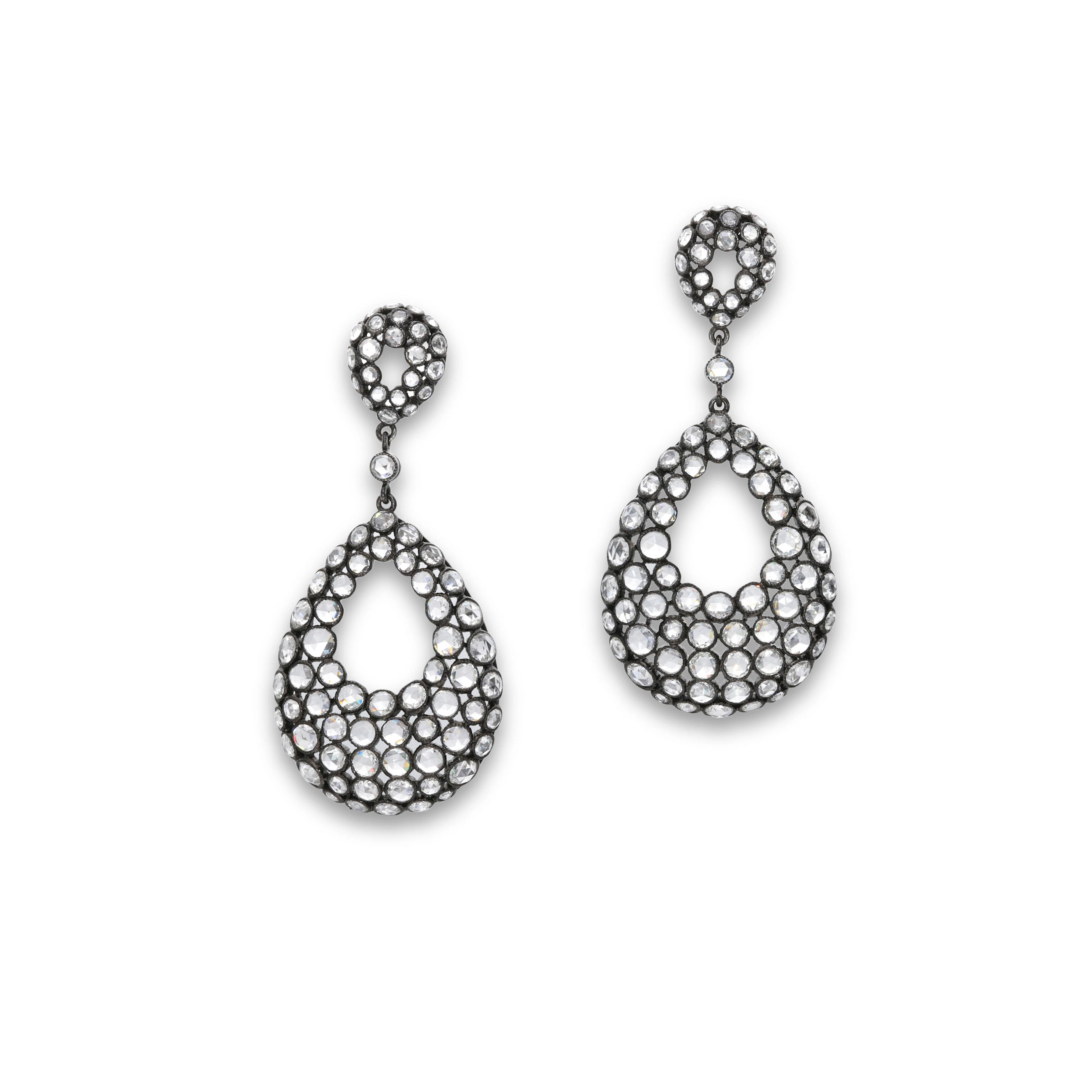 White Gold and Diamond Drop Earrings