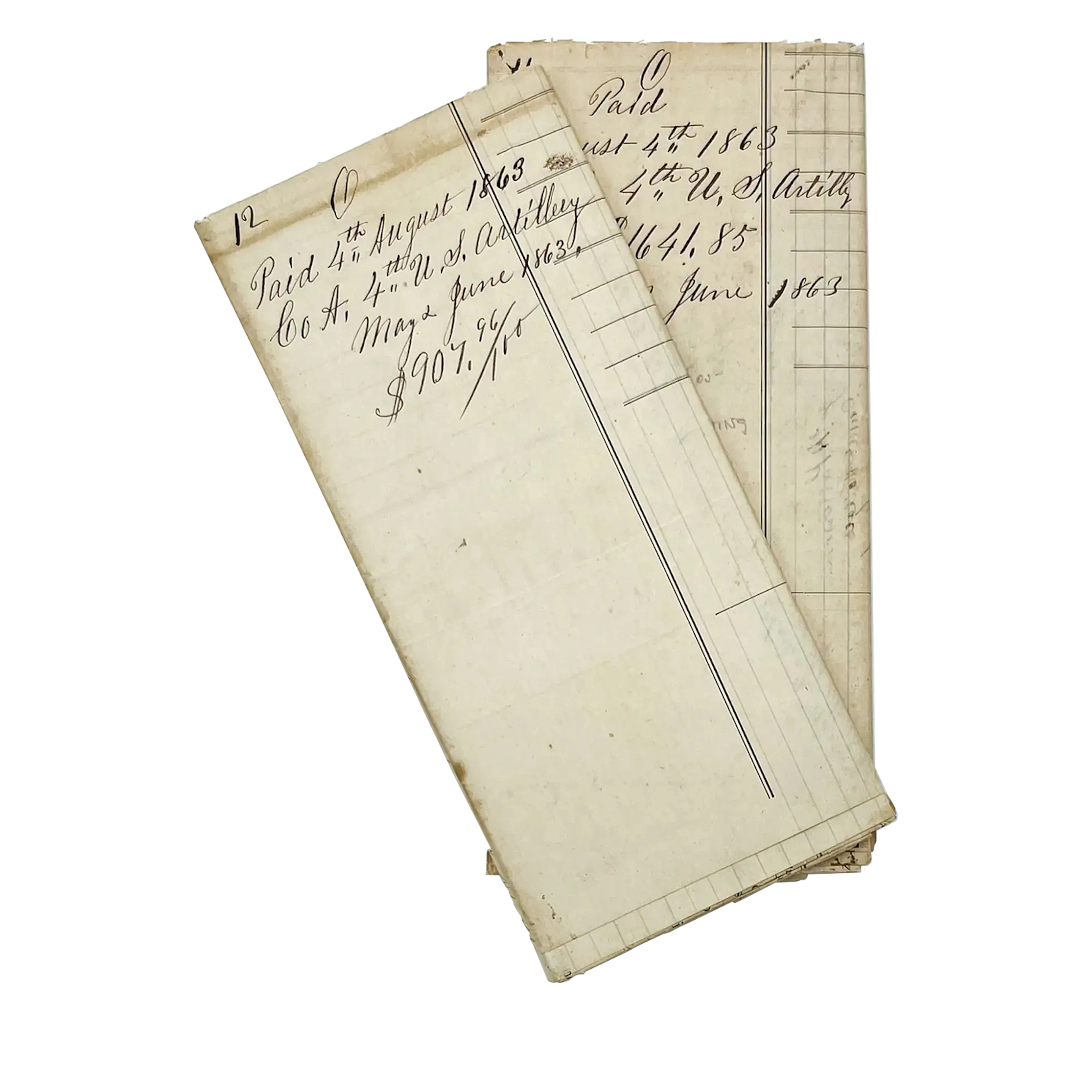 Civil War Muster Rolls for Alonzo Cushing's Battery, Company A of