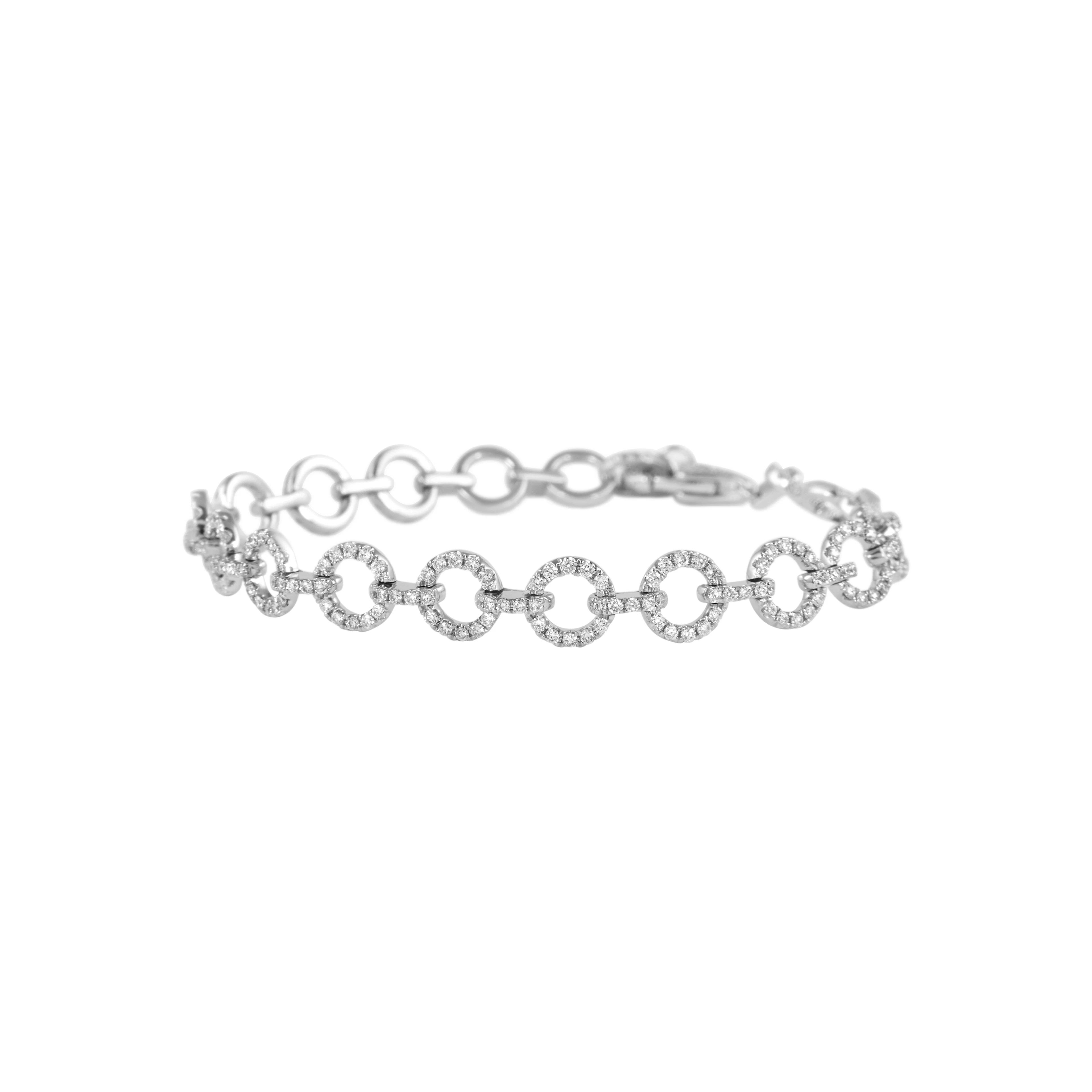 White Gold and Diamond Link Bracelet