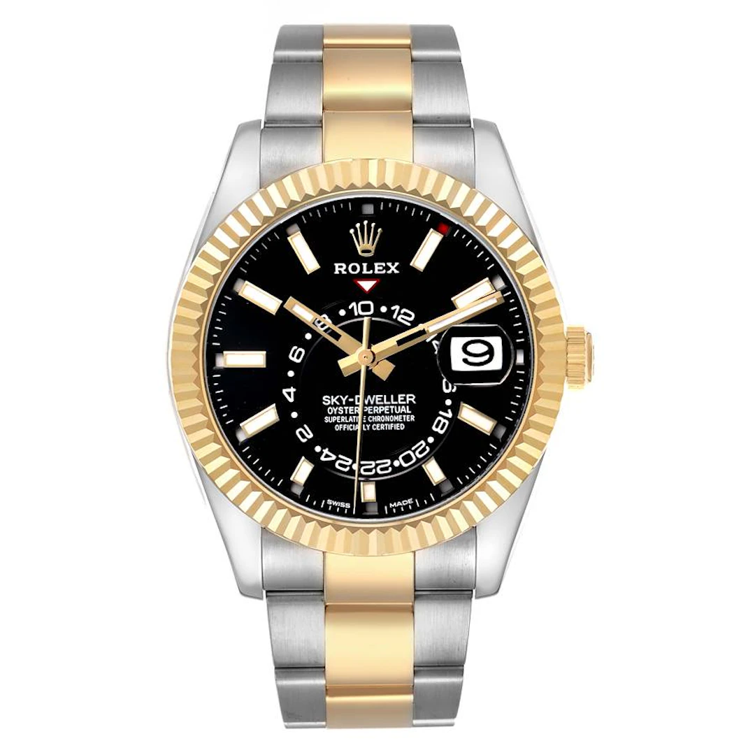 Sky-Dweller (Reference 326933). A 42mm yellow gold stainless steel