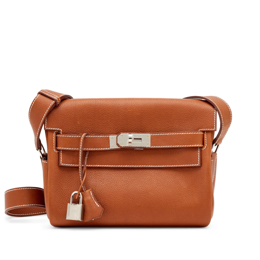 Fauve Barenia Faubourg Kelly Messenger PM Palladium Hardware, 2024