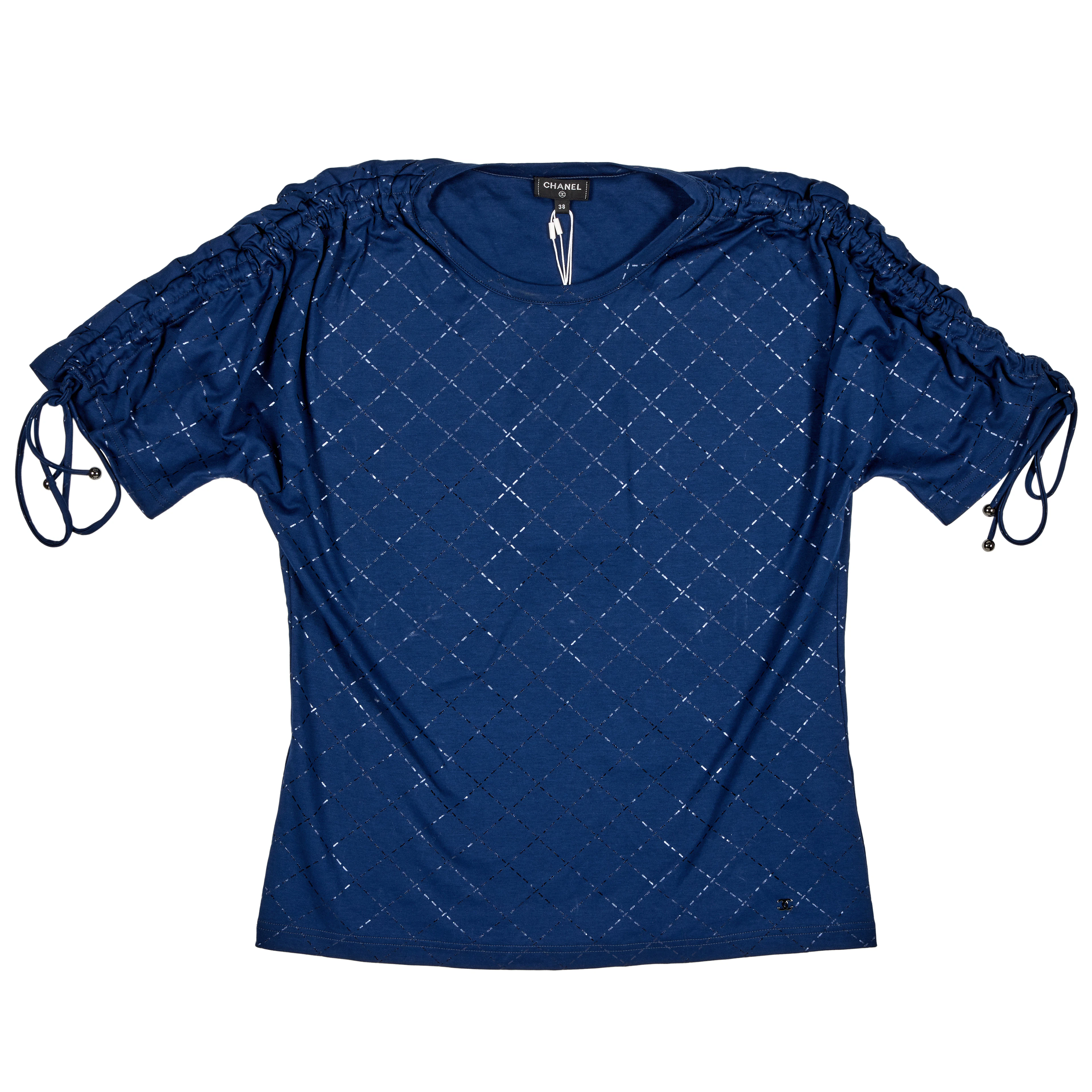 Navy Tweed Effect Top, 2019