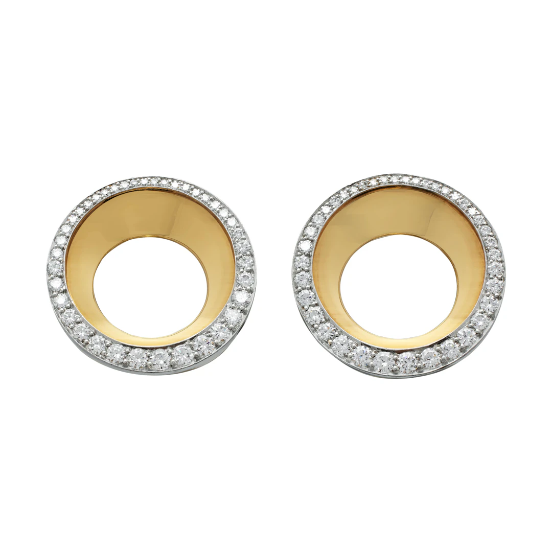 Vintage Gold, Platinum and Diamond Earclips