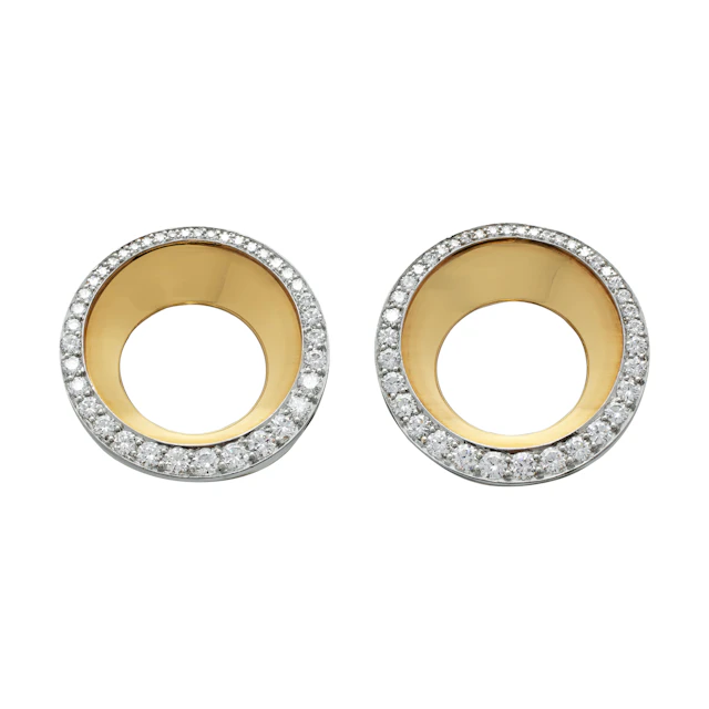 Vintage Gold, Platinum and Diamond Earclips