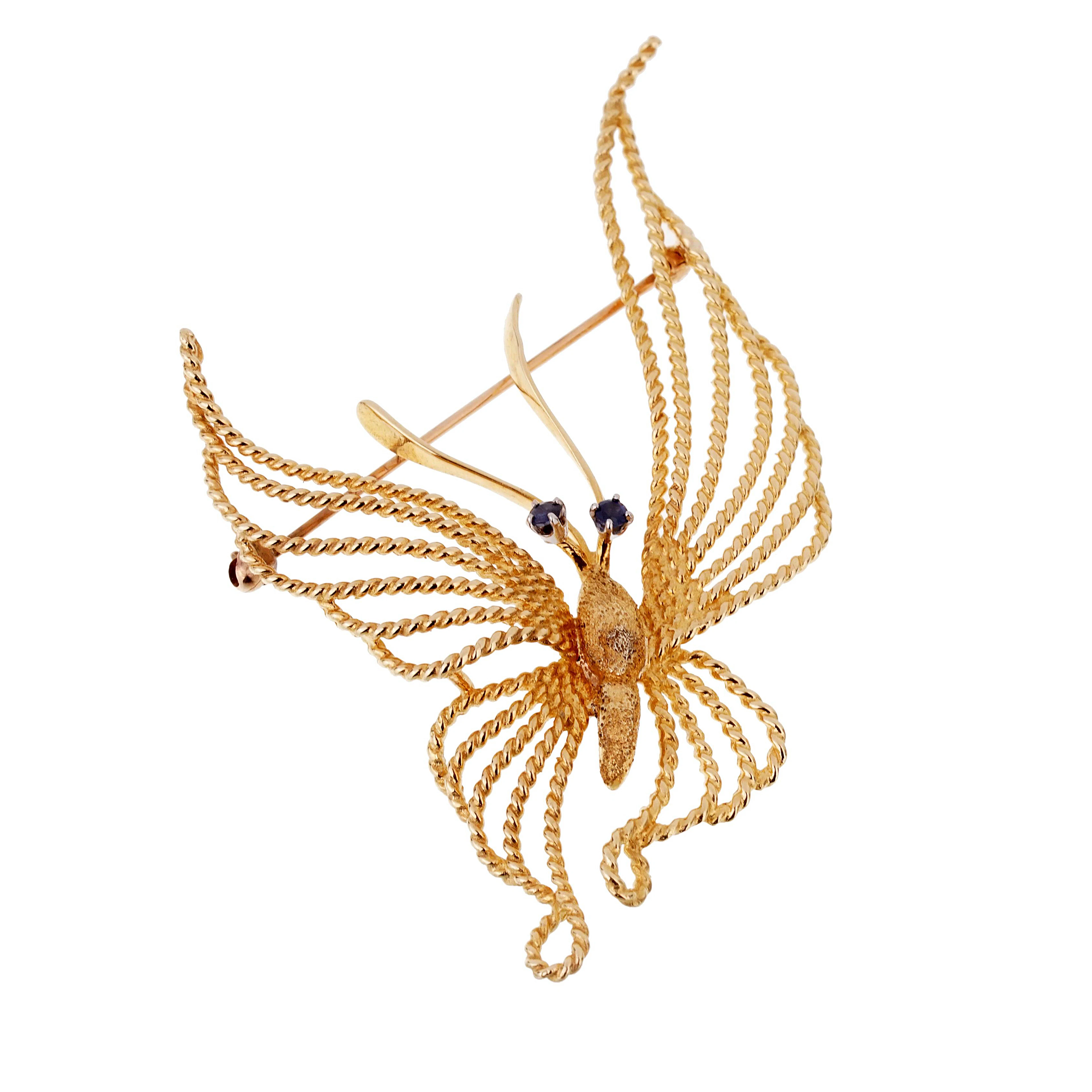 Gold and Sapphire Brooch