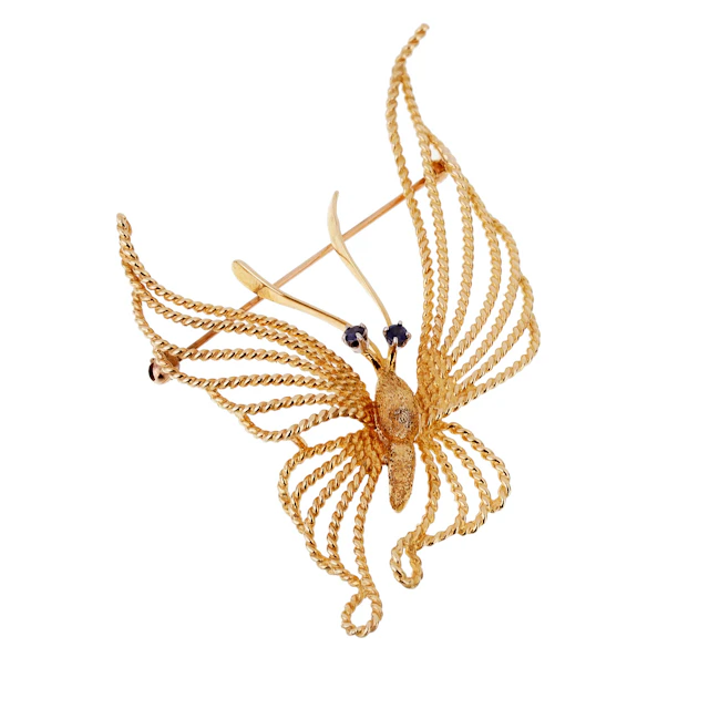 Gold and Sapphire Brooch