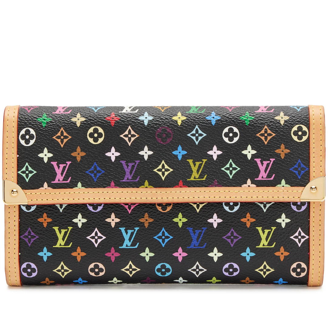 Black Monogram Multicolor Porte-Tresor International Wallet Gold Hardware, 2004