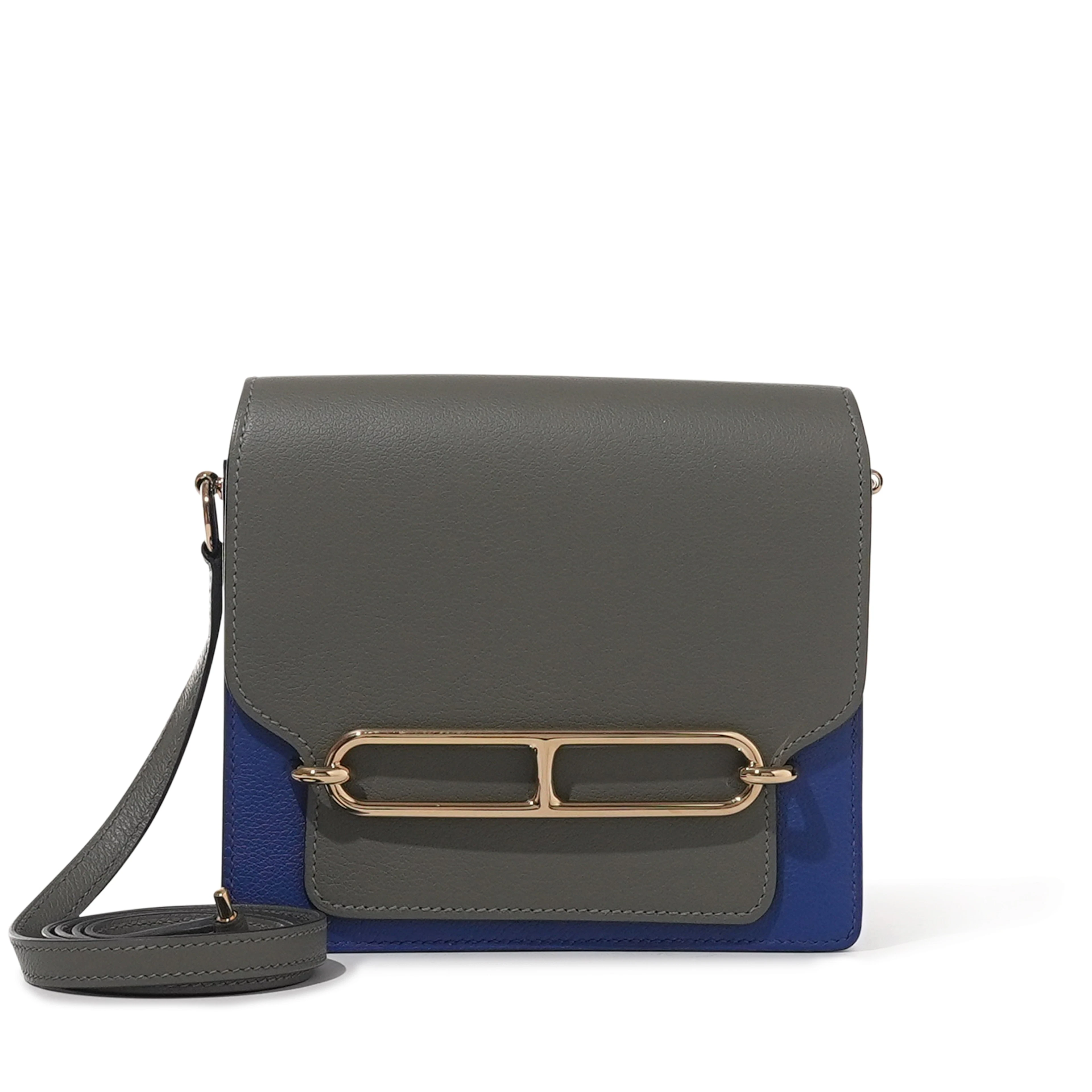 Gris Meyer and Blue Royal Evercolor Verso Mini Roulis 18 Gold Hardware, 2022