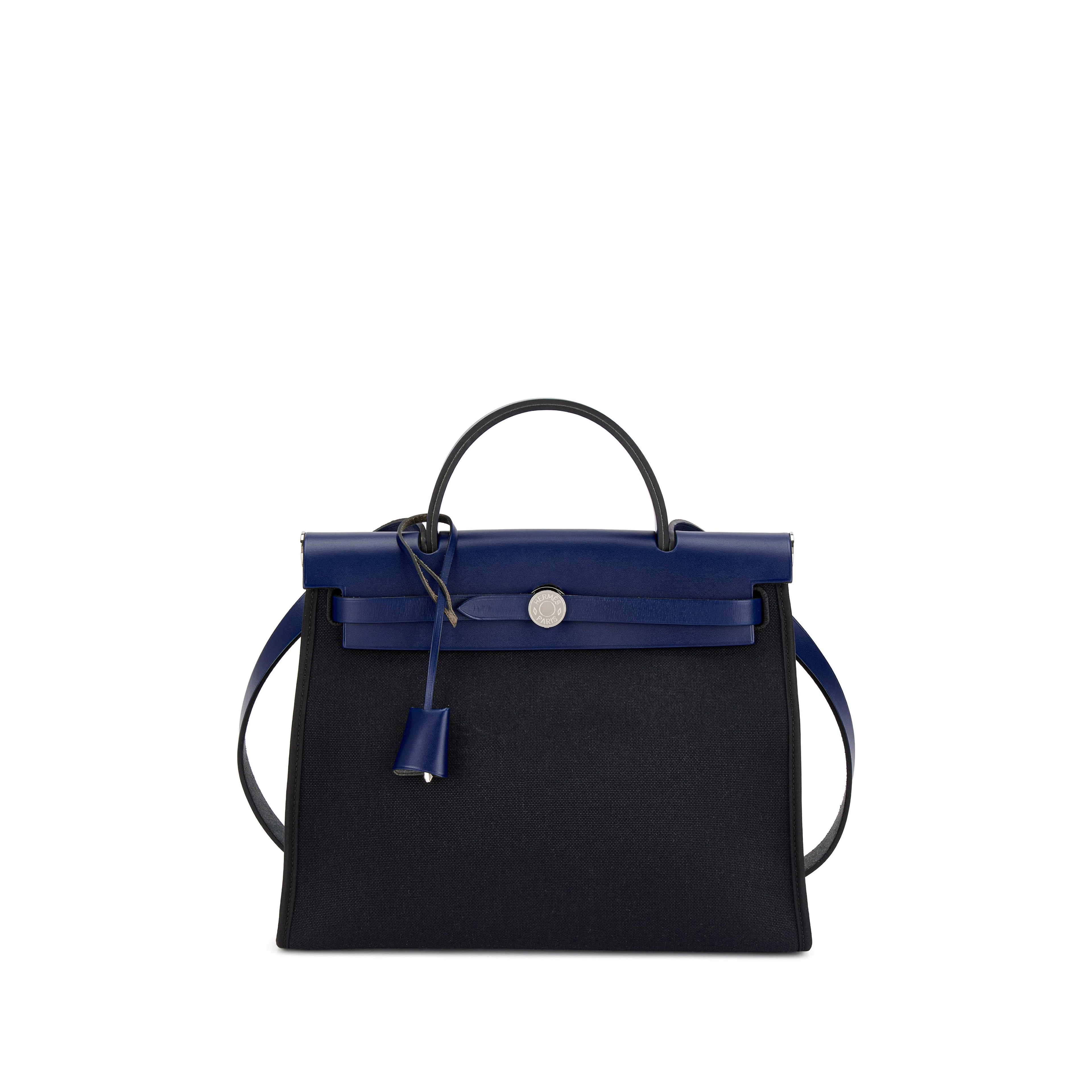Bleu Saphir Vache Hunter and Black Toile Herbag Zip 31 Palladium Hardware, 2018