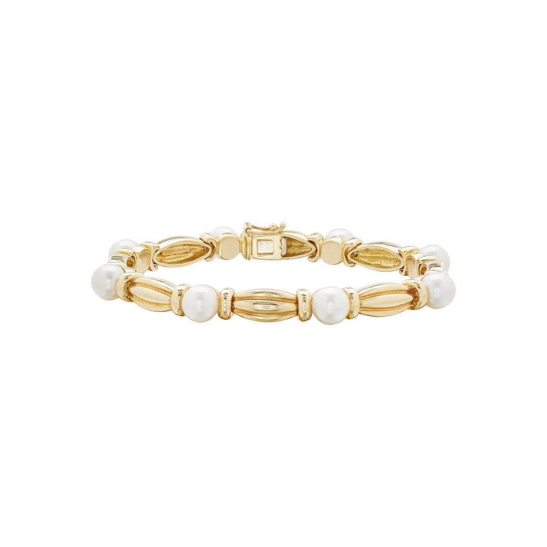 Gold and Cultured Pearl Bracelet