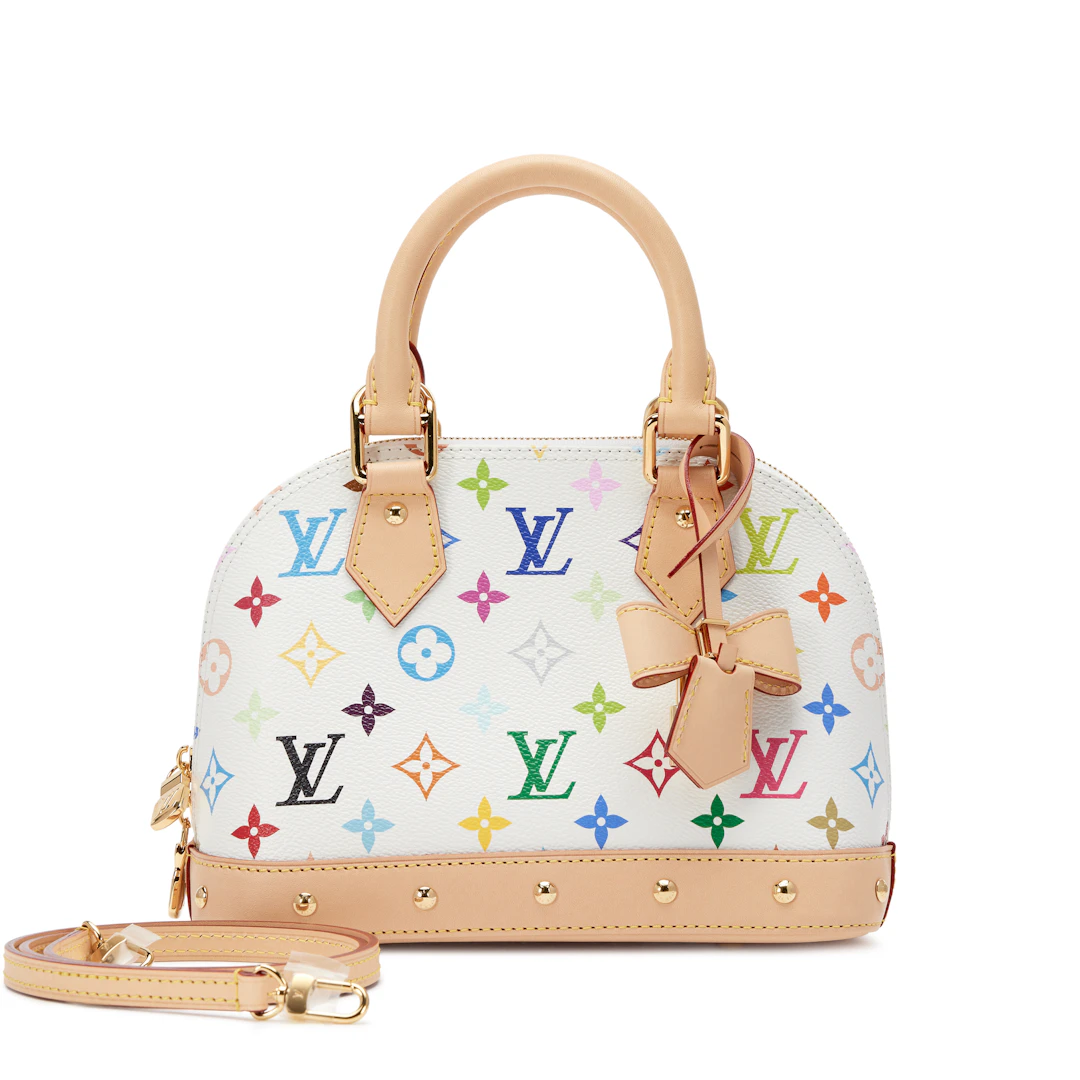Takashi Murakami White Multicolor Alma BB Gold Hardware, 2025