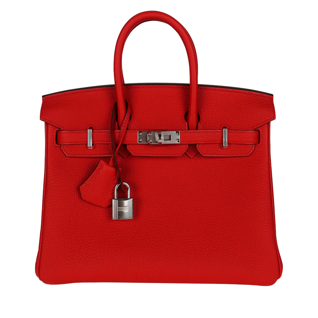 Rouge de Coeur Togo Retourne Birkin 25 Palladium Hardware, 2025