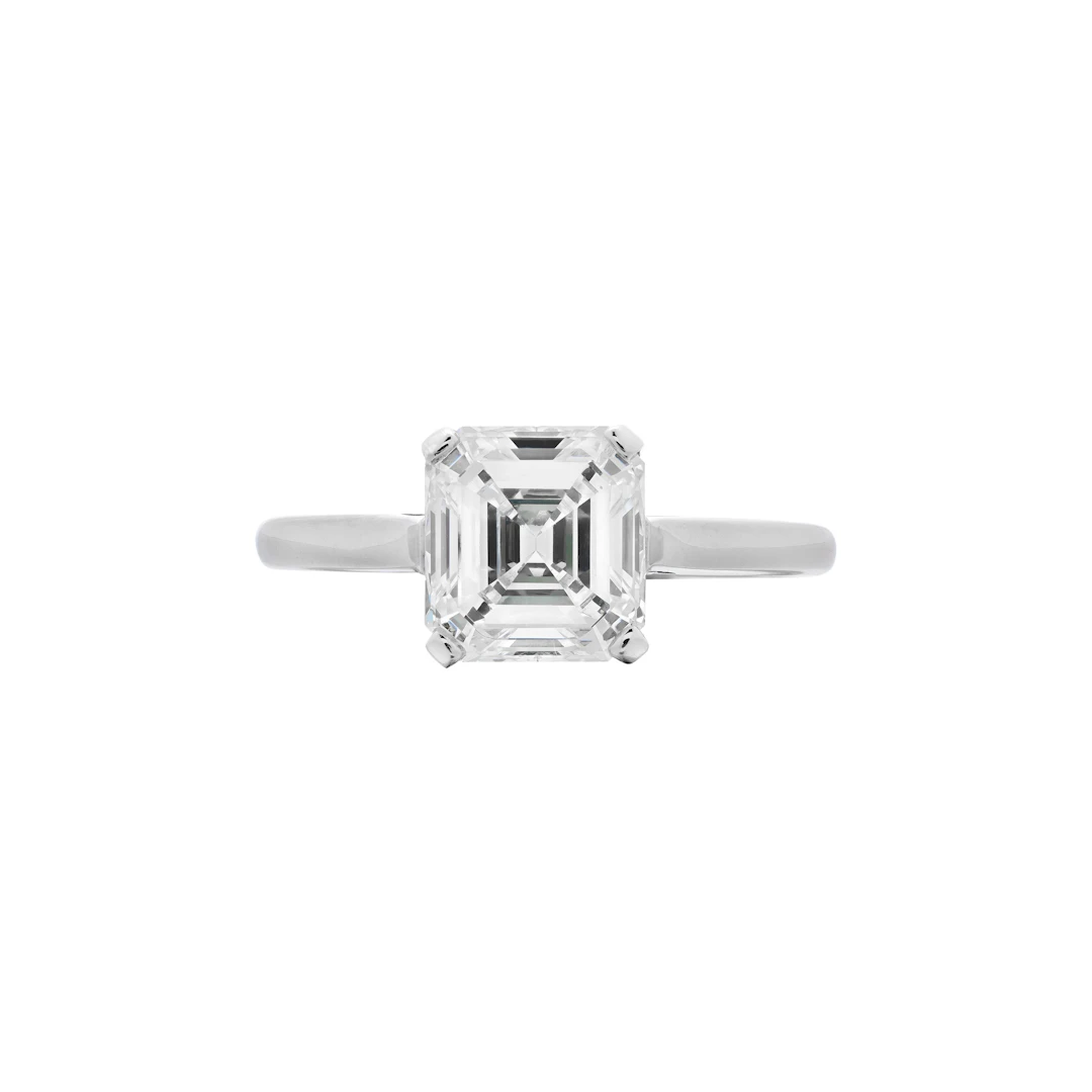 Platinum and 2.43ct Emerald Cut Diamond Engagement Ring