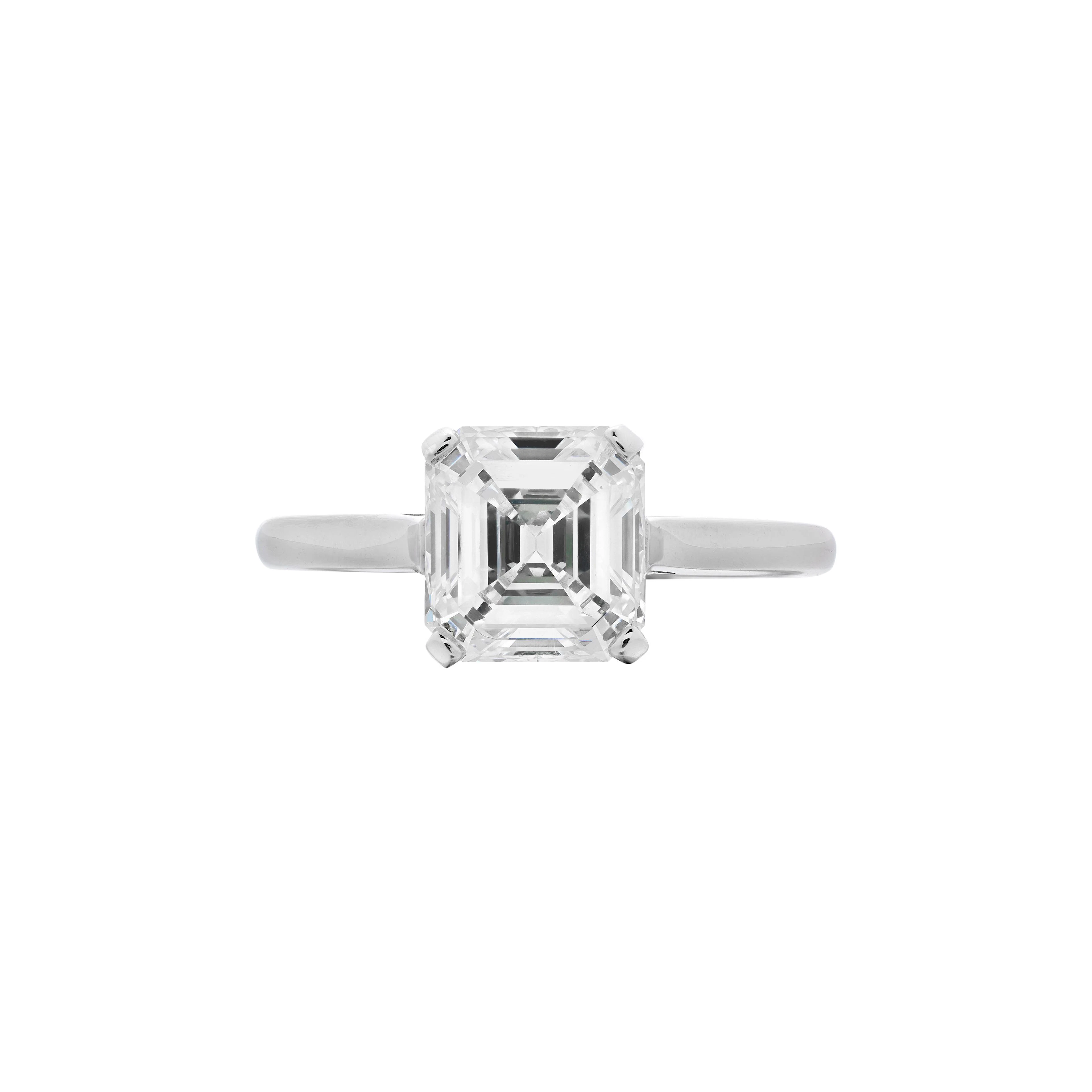 Platinum and 2.43ct Emerald Cut Diamond Engagement Ring