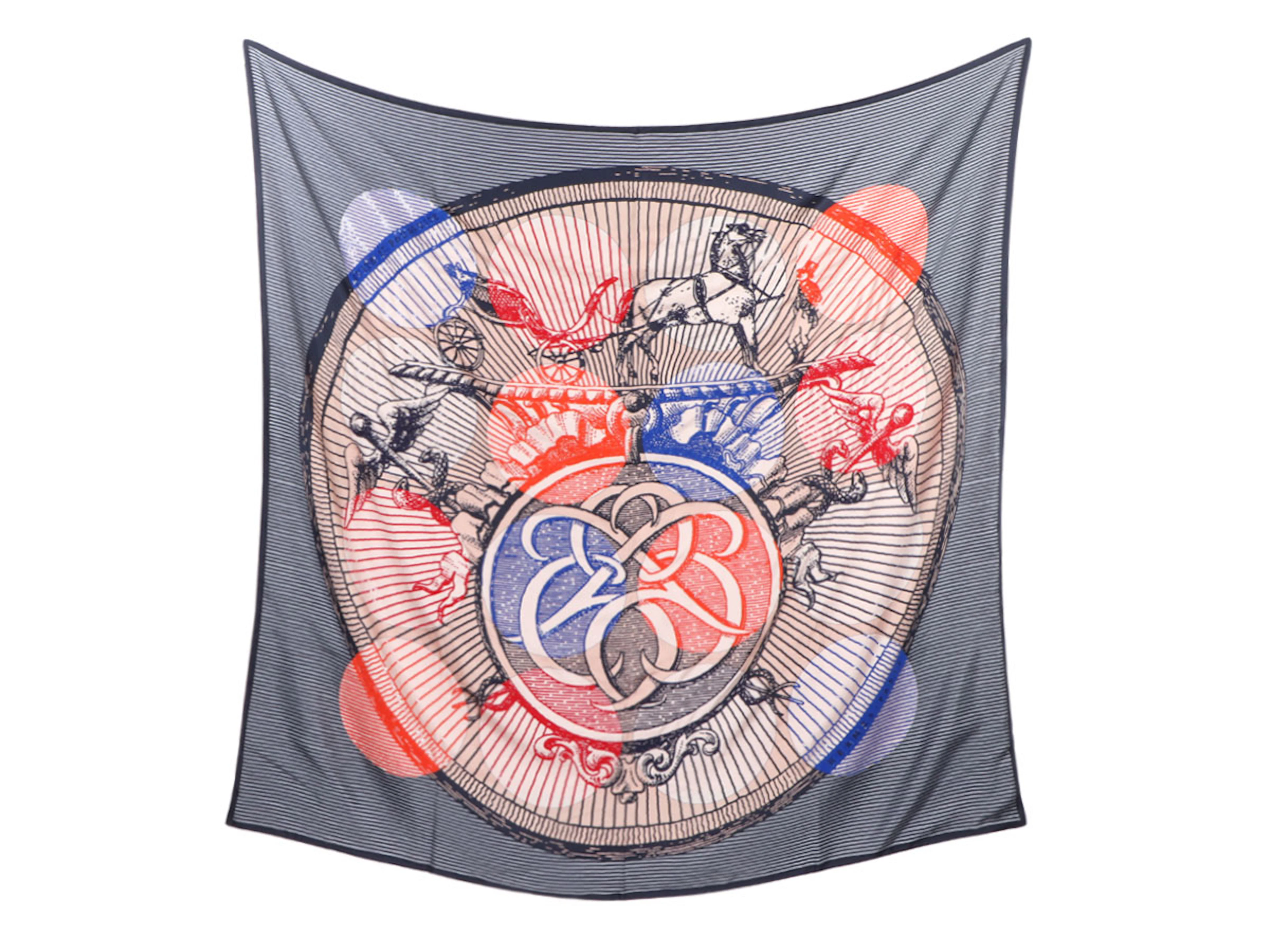 Exceptional Suite et Poursuite Cashmere Silk Embroidered Giant Scarf 140cm