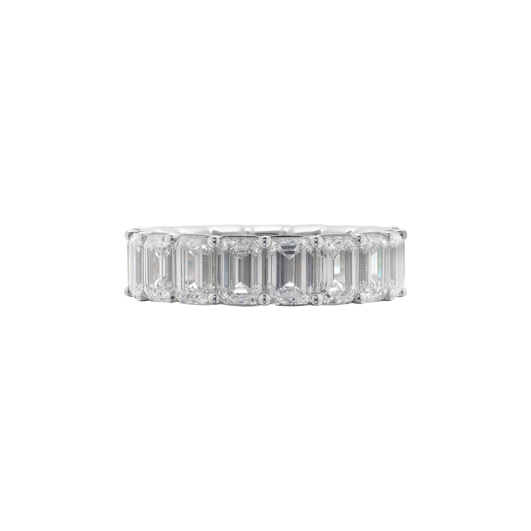 White Gold and 2.00-2.99ctw Emerald Cut Diamond Eternity Band Ring