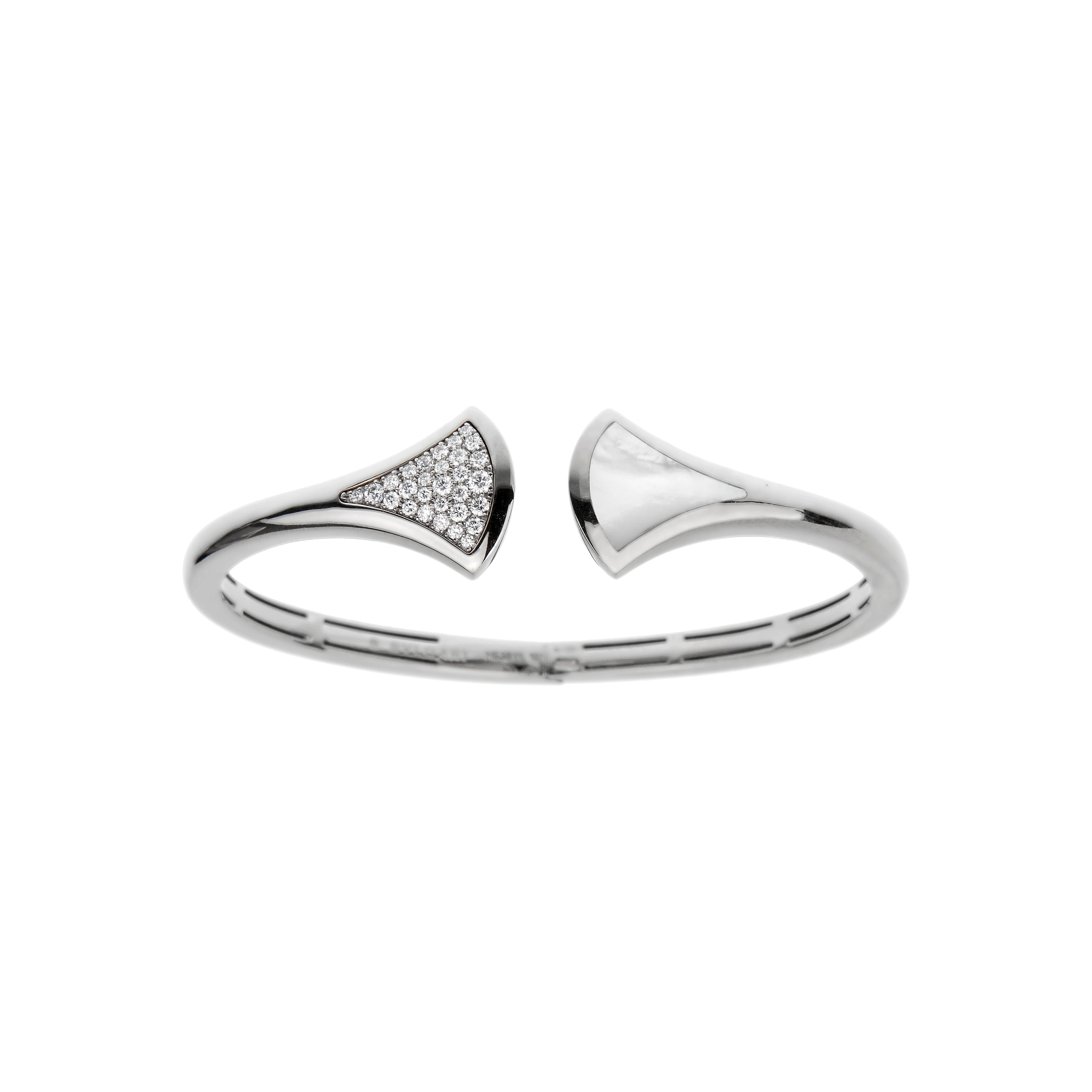 White Gold, Mother of Pearl and Diamond Diva's Dream Cuff Bracelet