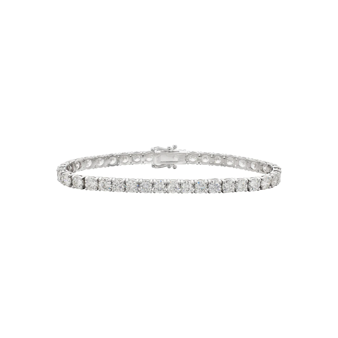 White Gold and 11.70ctw Round Briliant Cut Diamond Tennis Bracelet