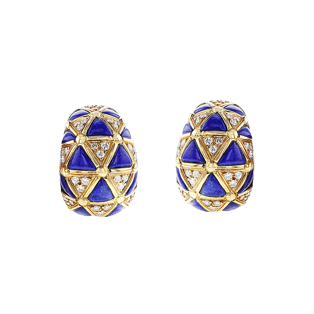 Gold, Lapis Lazuli and Diamond Maryline Earrings