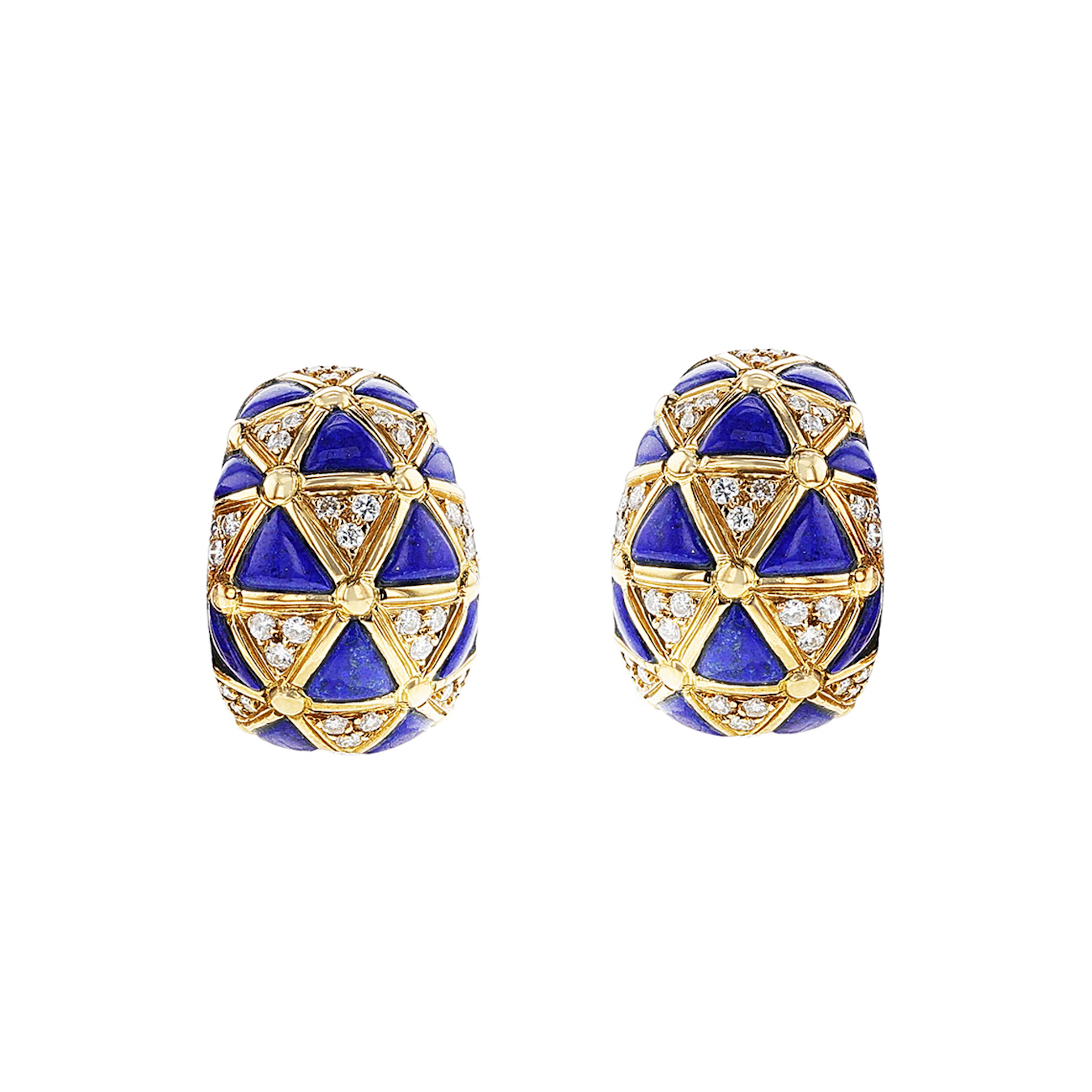 Gold, Lapis Lazuli and Diamond Maryline Earrings