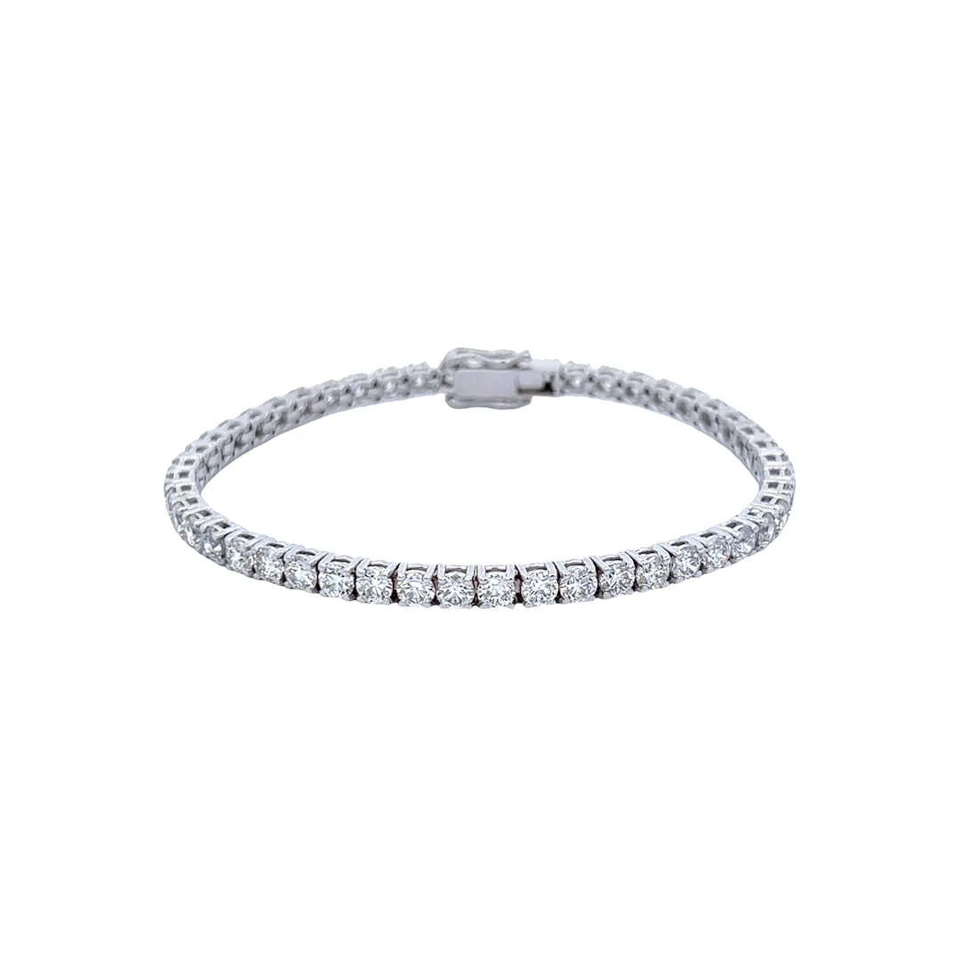 White Gold and 9.15ctw Round Brilliant Cut Diamond Tennis Bracelet