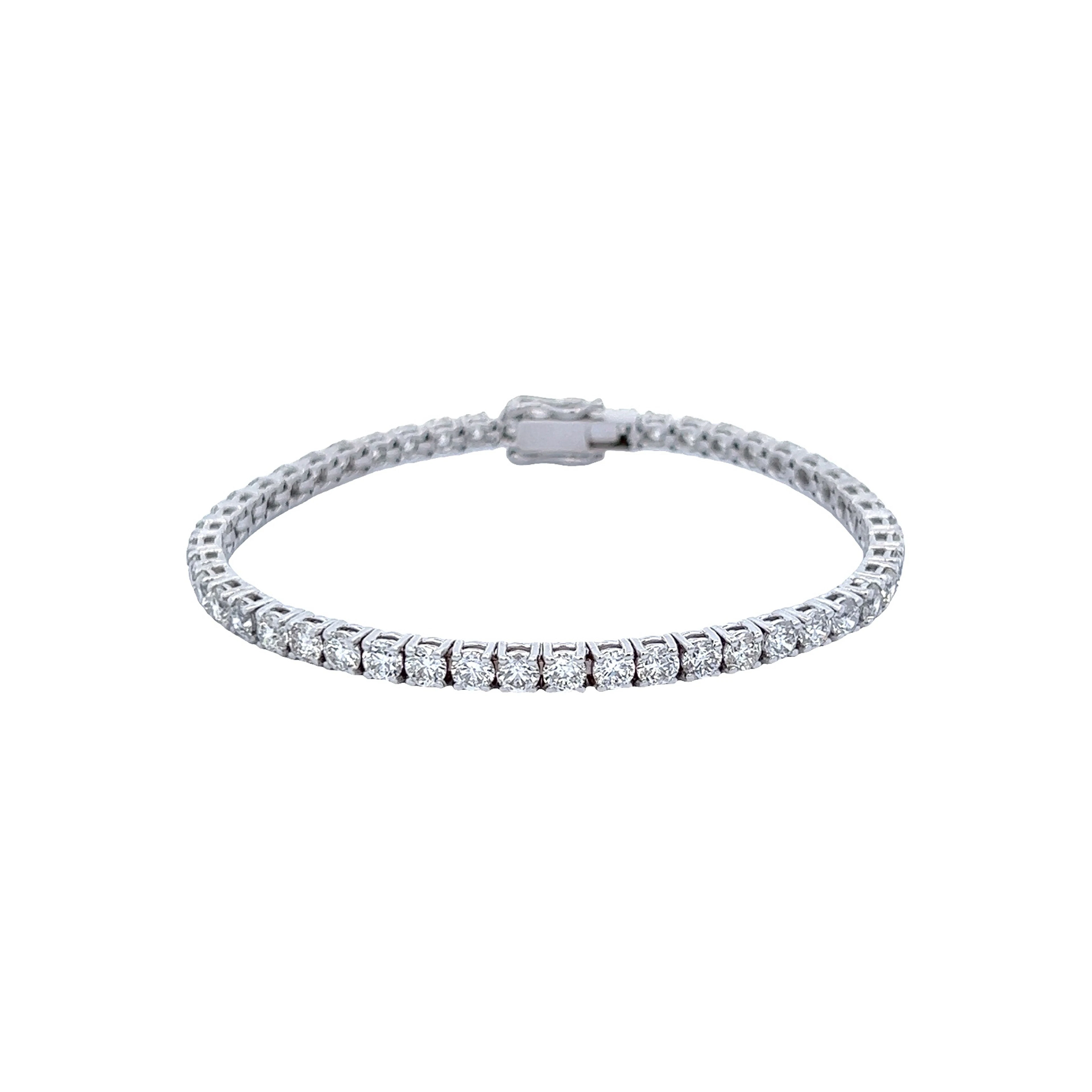 White Gold and 9.15ctw Round Brilliant Cut Diamond Tennis Bracelet