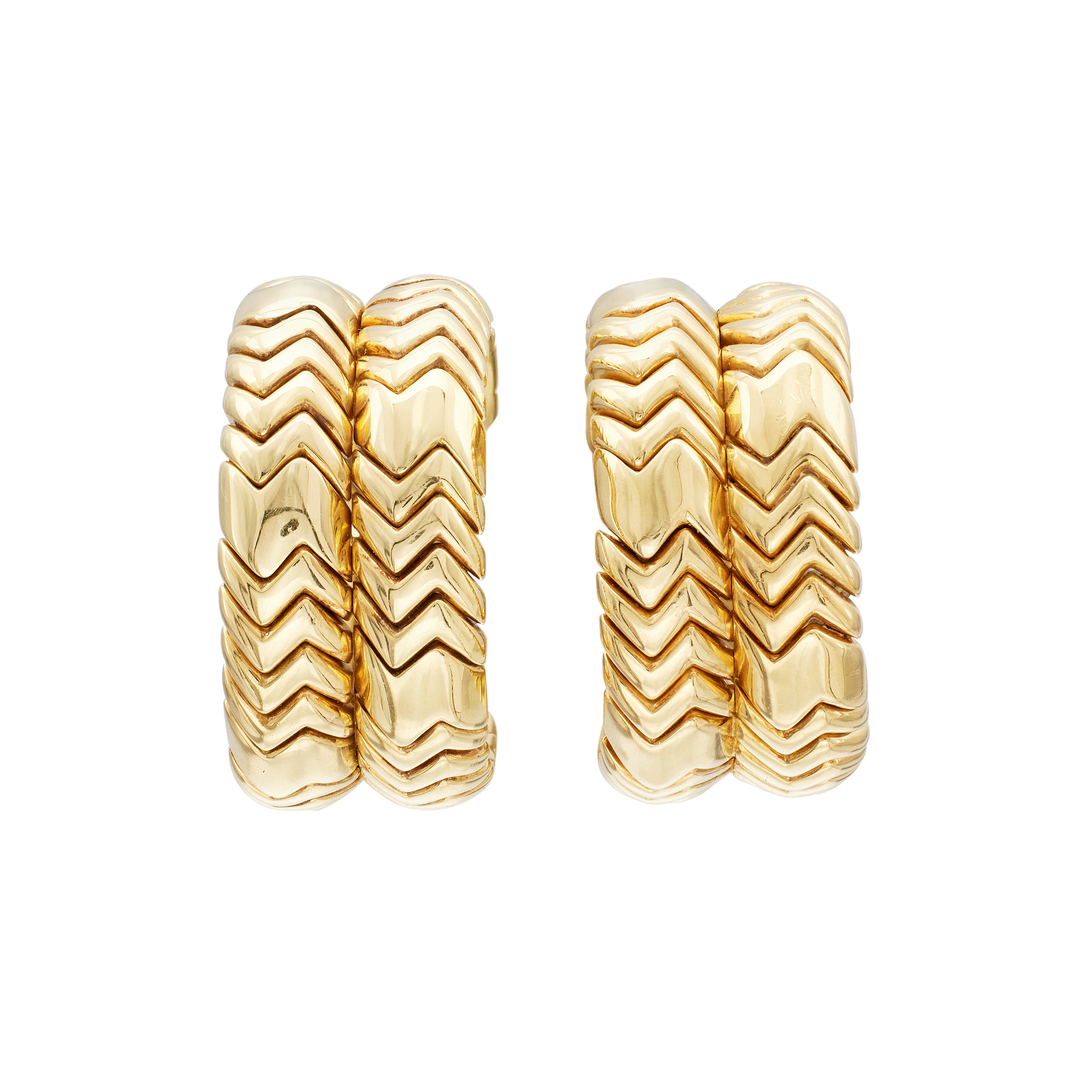 Gold Spiga Double Hoop Earclips