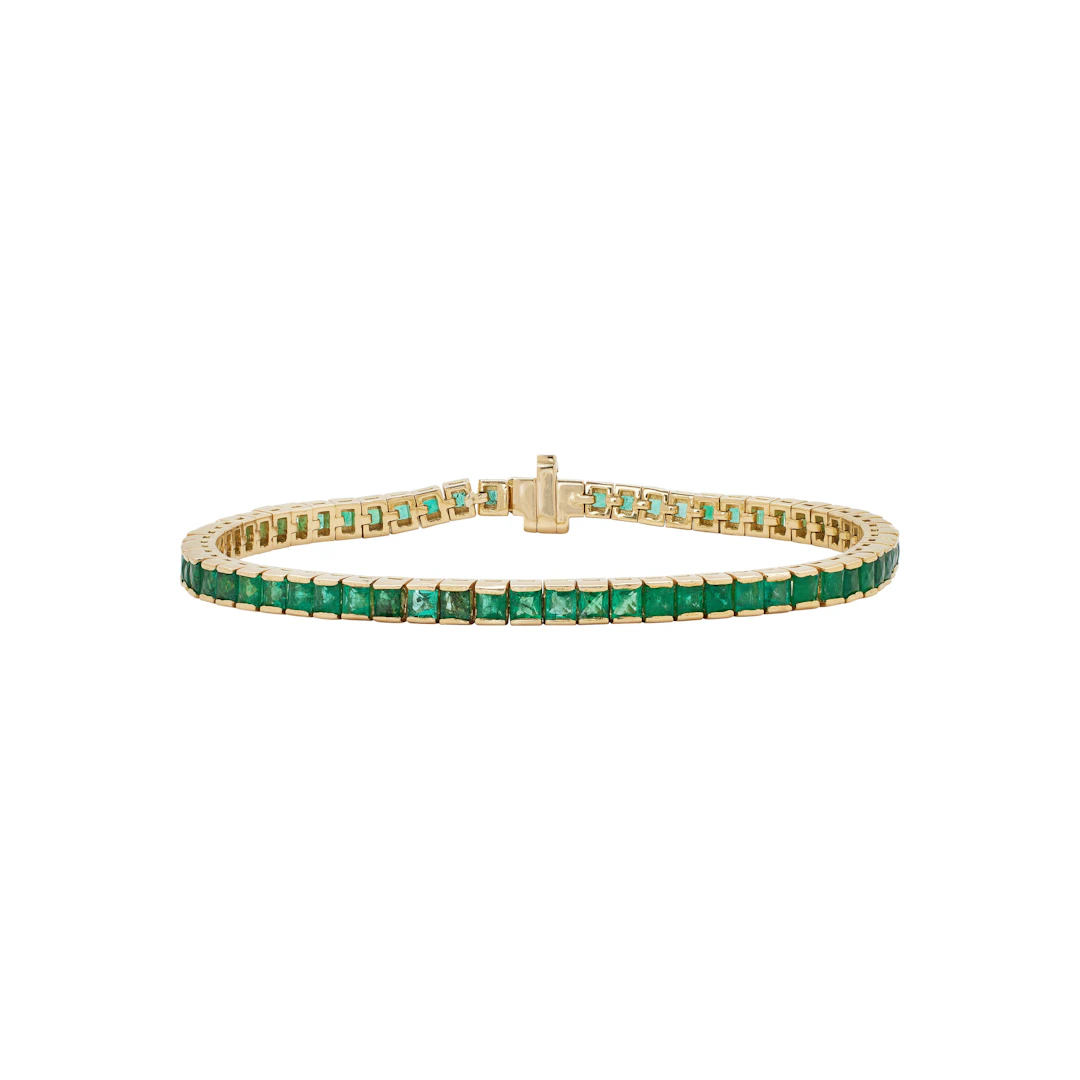 Gold and 5.00ctw Emerald Tennis Bracelet