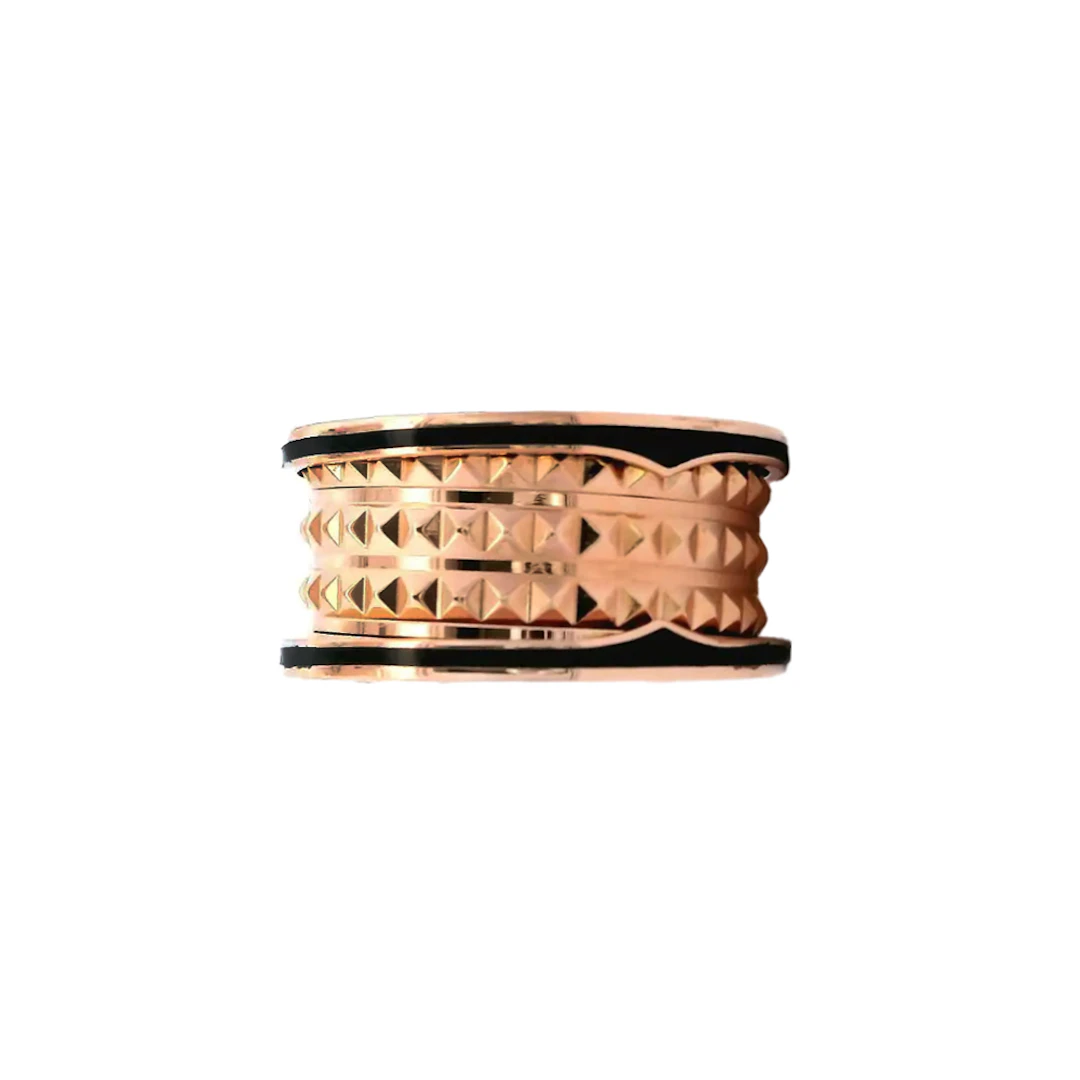 Rose Gold and Ceramic B.Zero1 Rock Ring