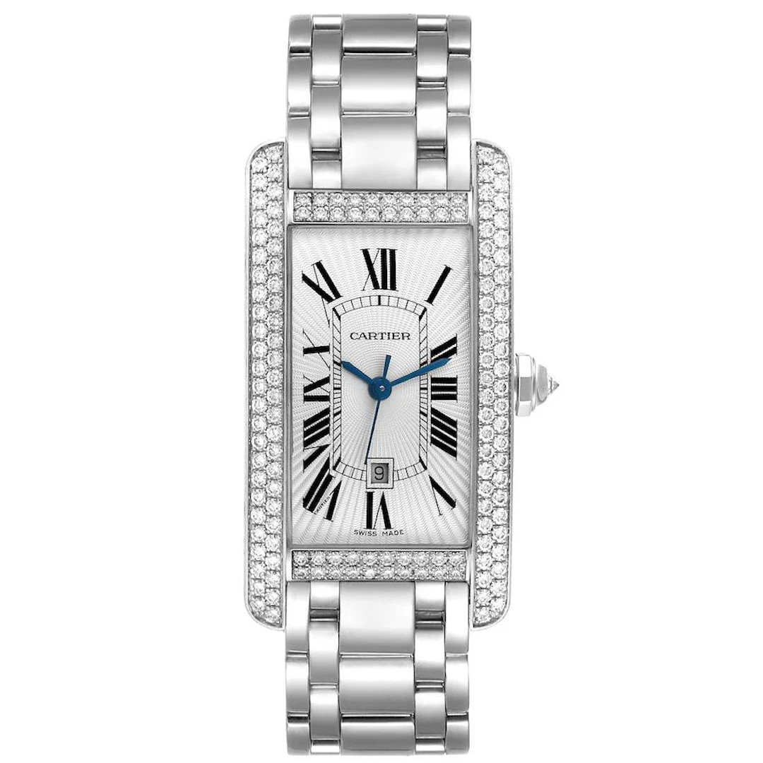 Tank Americaine (Reference WB7045L1). A 41.6mm white gold diamond-set