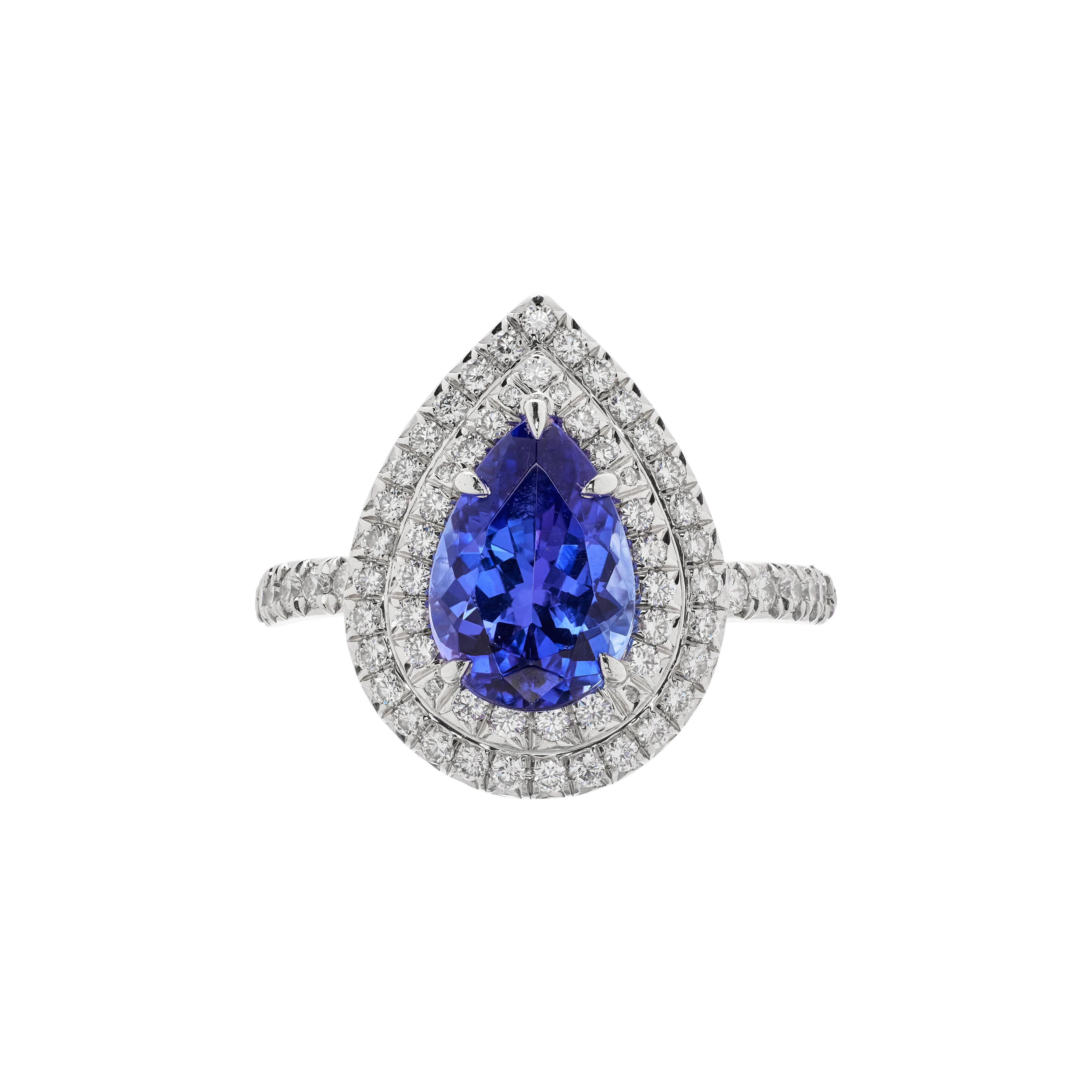 Platinum, Tanzanite and Diamond Soleste Ring