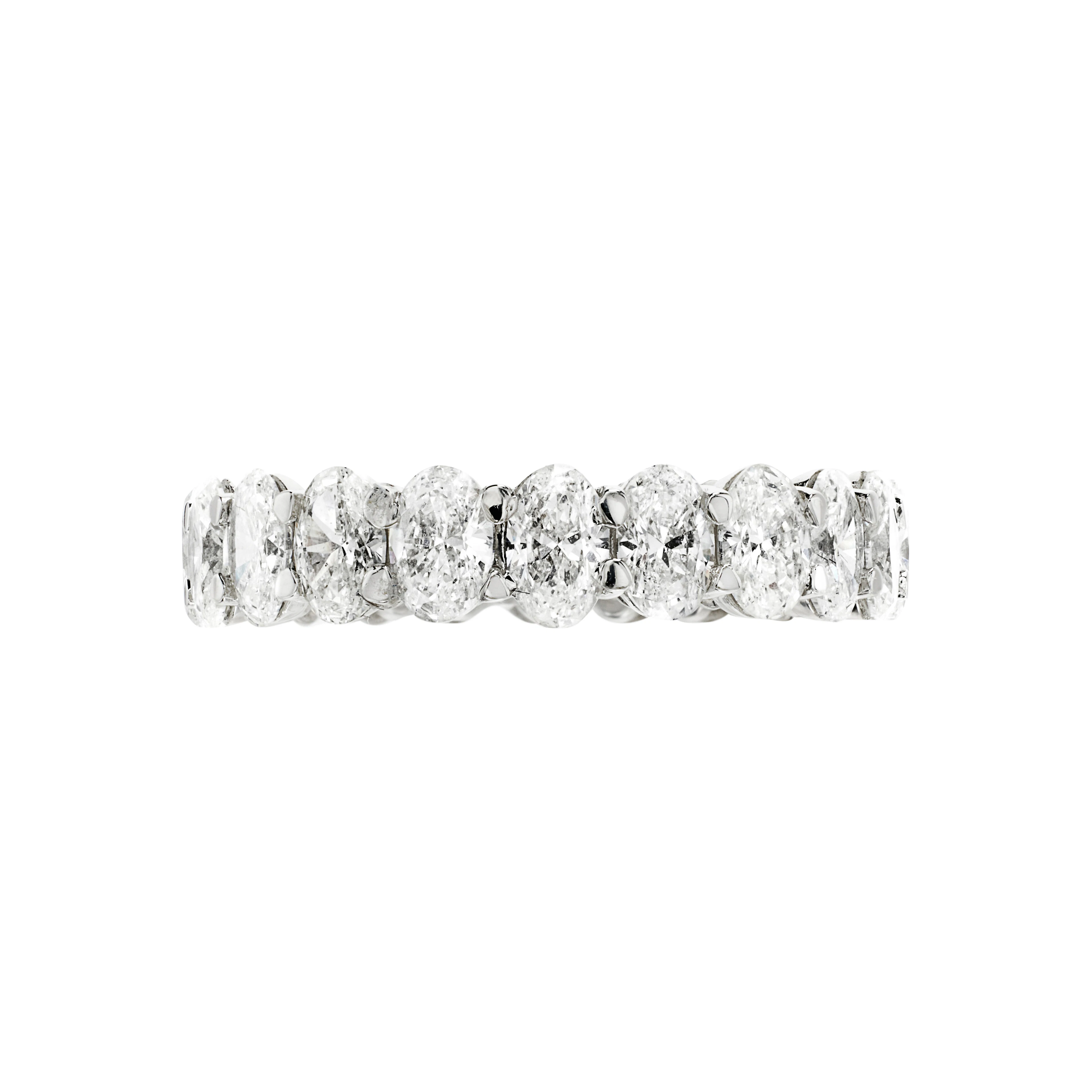 White Gold and 4.20ctw Oval Cut Diamond Eternity Band Ring