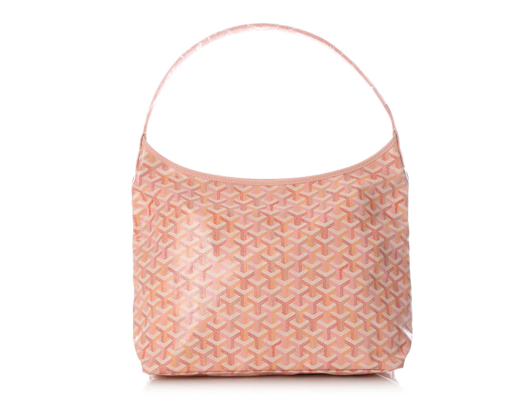 Rose Goyardine Canvas and Chevroches Calfskin Boheme Hobo Bag, 2020s