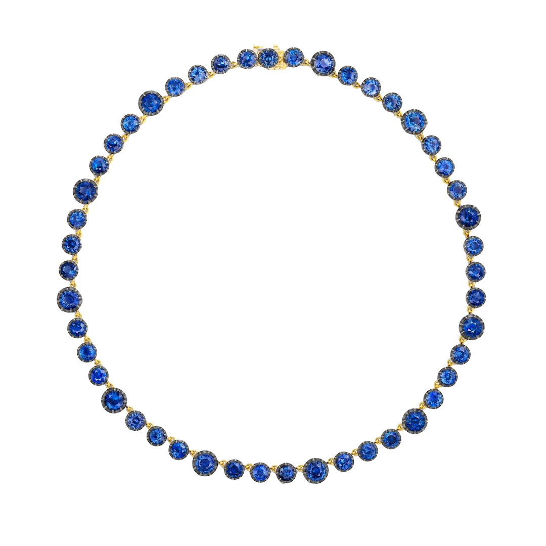 Gold and 33.40ctw Sapphire Necklace