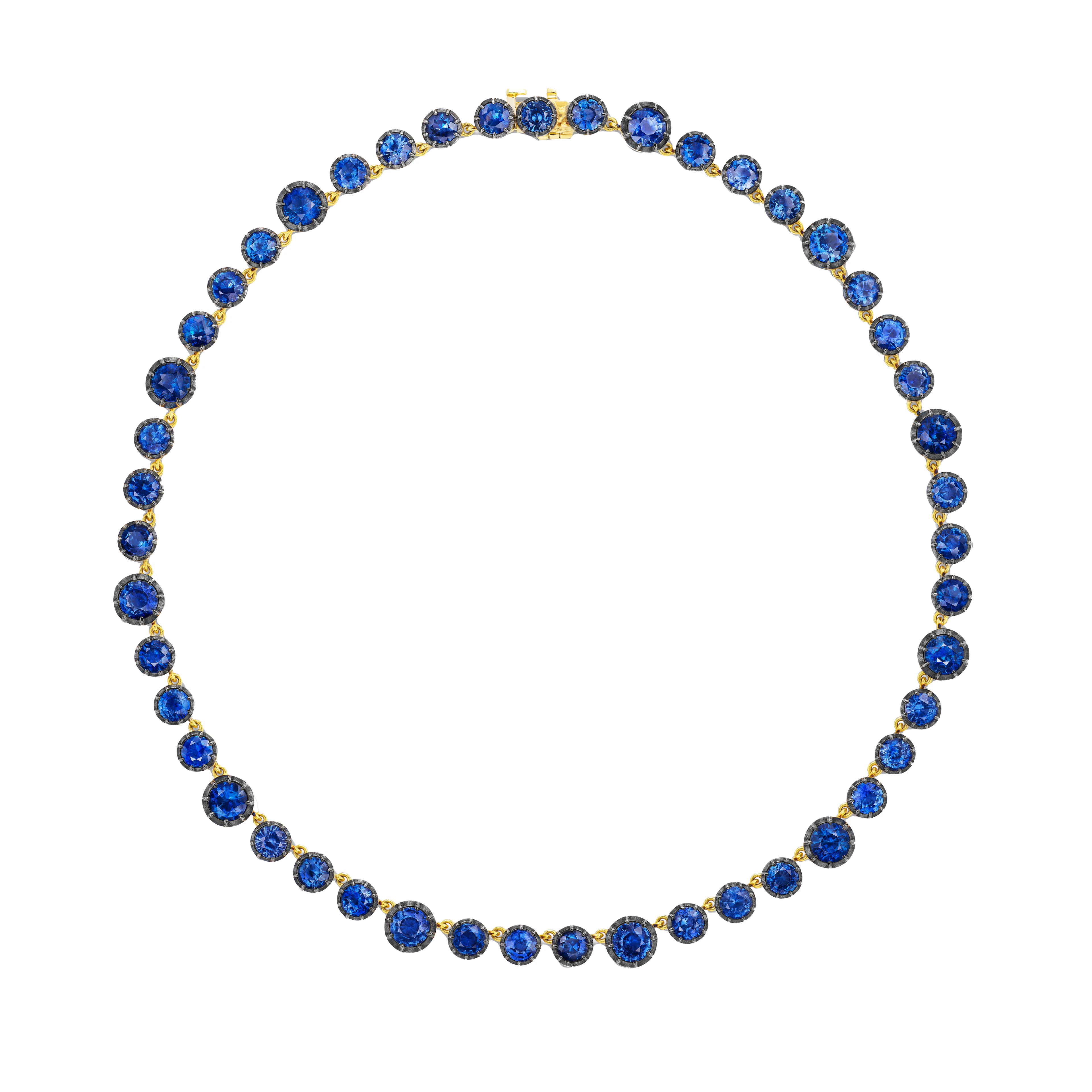 Gold and 33.40ctw Sapphire Necklace