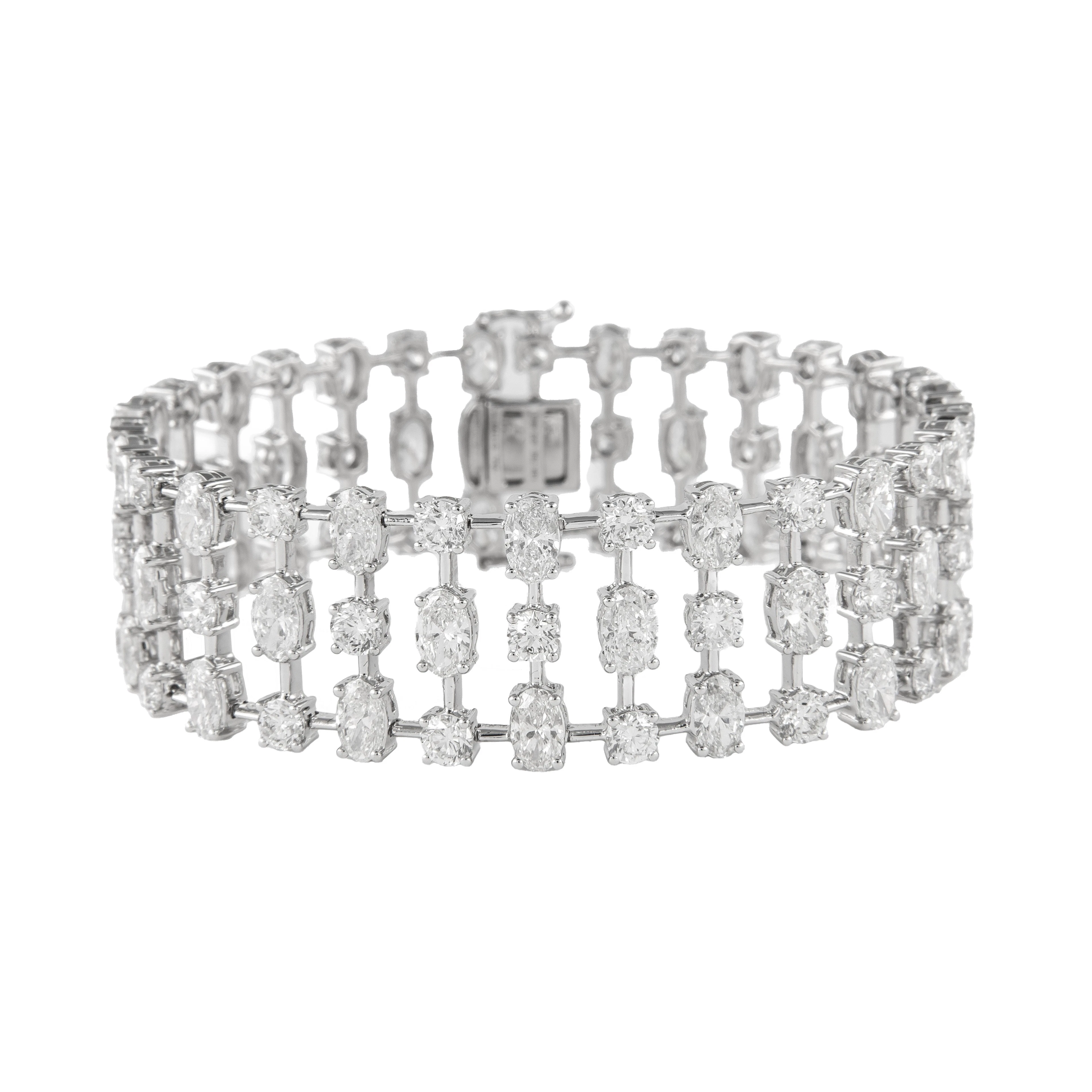 White Gold and 22.45ctw Fancy Cut Diamond Bracelet