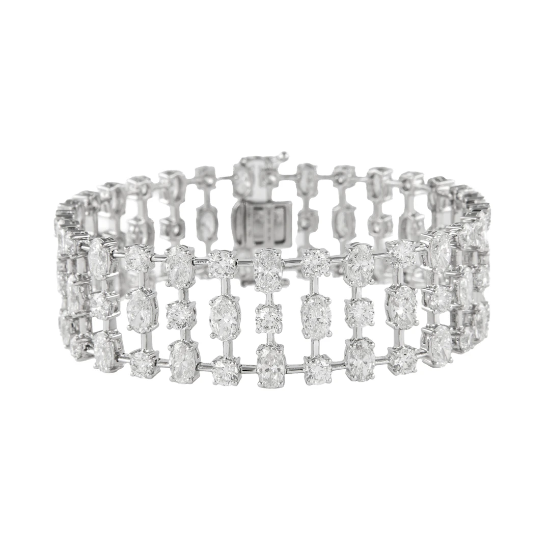 White Gold and 22.45ctw Fancy Cut Diamond Bracelet