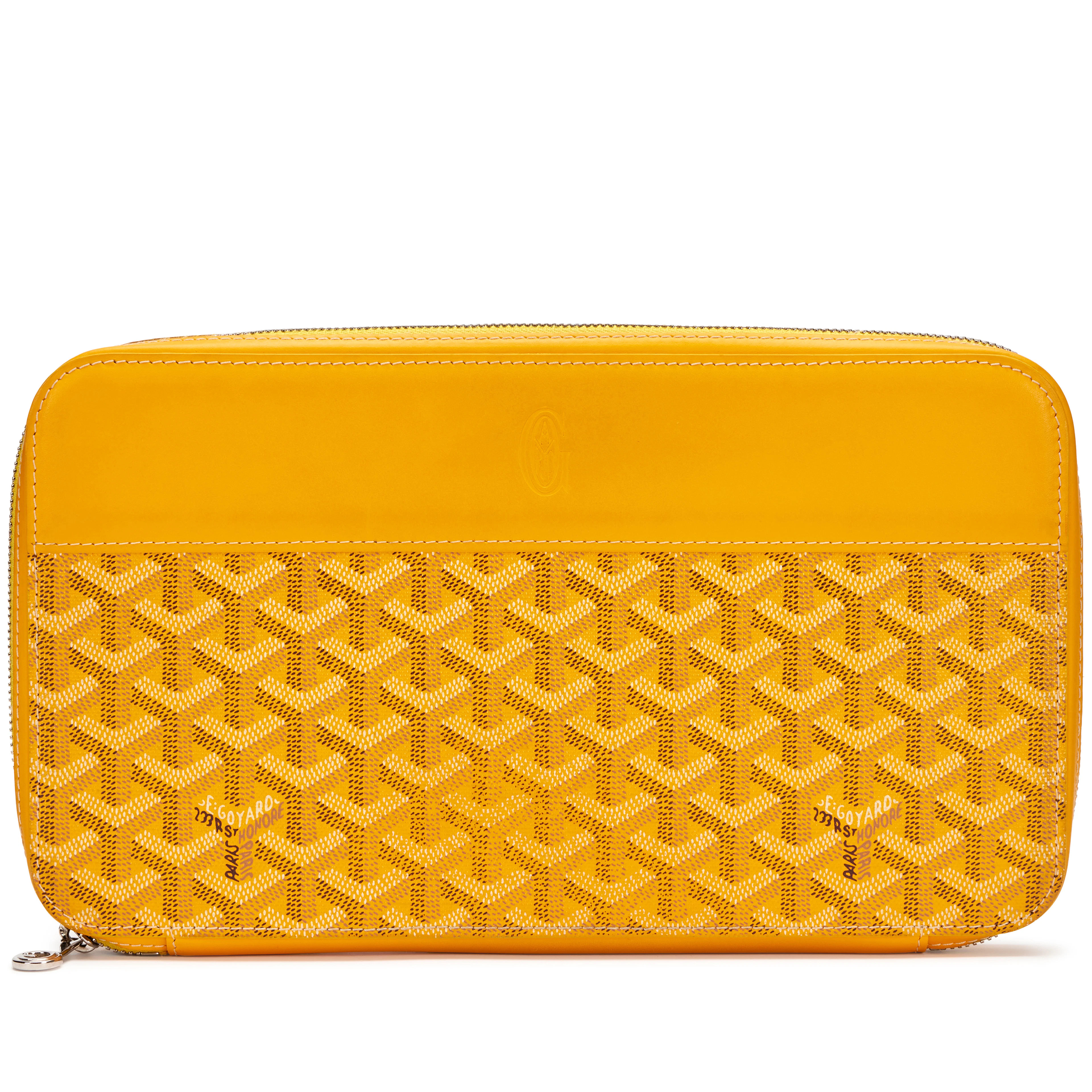 Yellow Goyardine Canvas and Chevroches Calfskin Matignon GM Wallet