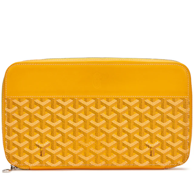 Yellow Goyardine Canvas and Chevroches Calfskin Matignon GM Wallet