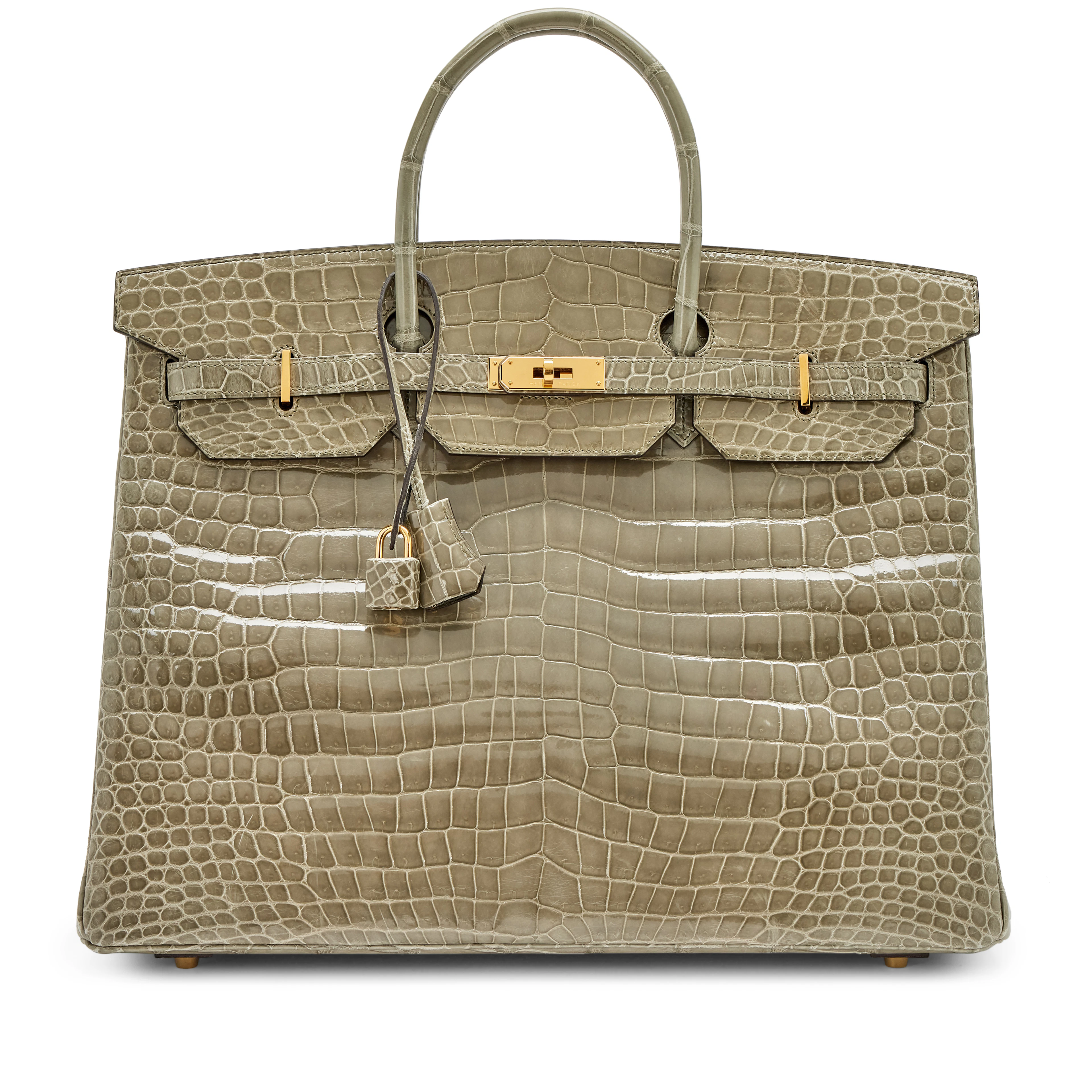 Gris Tourterelle Shiny Porosus Crocodile Birkin 40 Gold Hardware, 2016