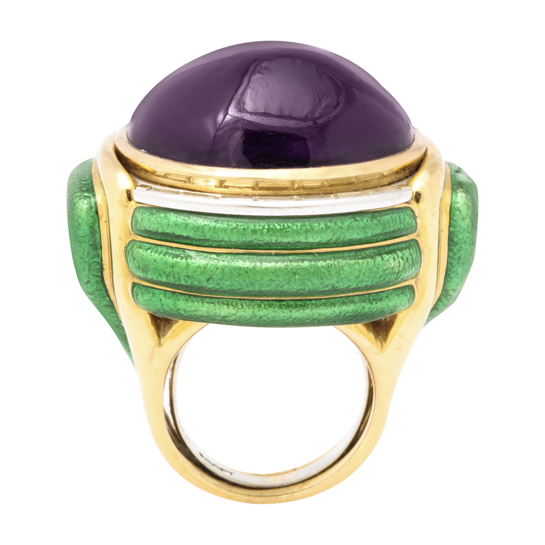Gold, Amethyst and Diamond Ring